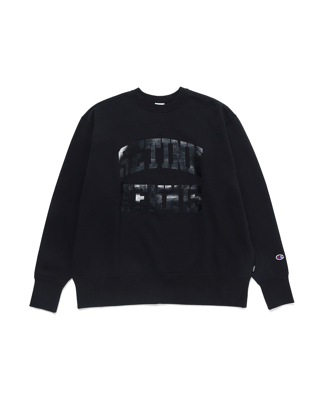 【SETINN】Champion STN TENNIS CREW SWEAT - BLACK