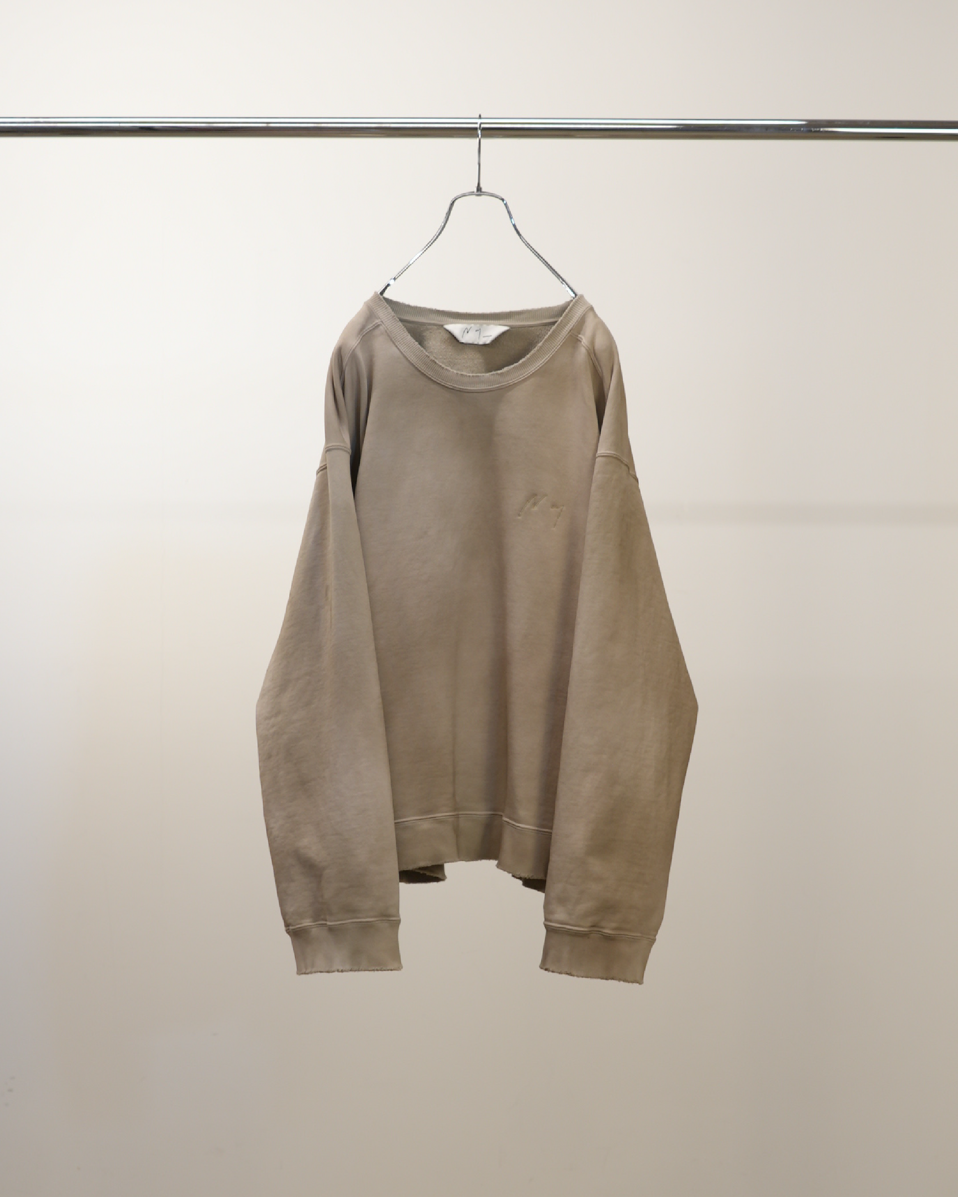 【ANCELLM】UNEVENNESS SWEAT SHIRT - SAND