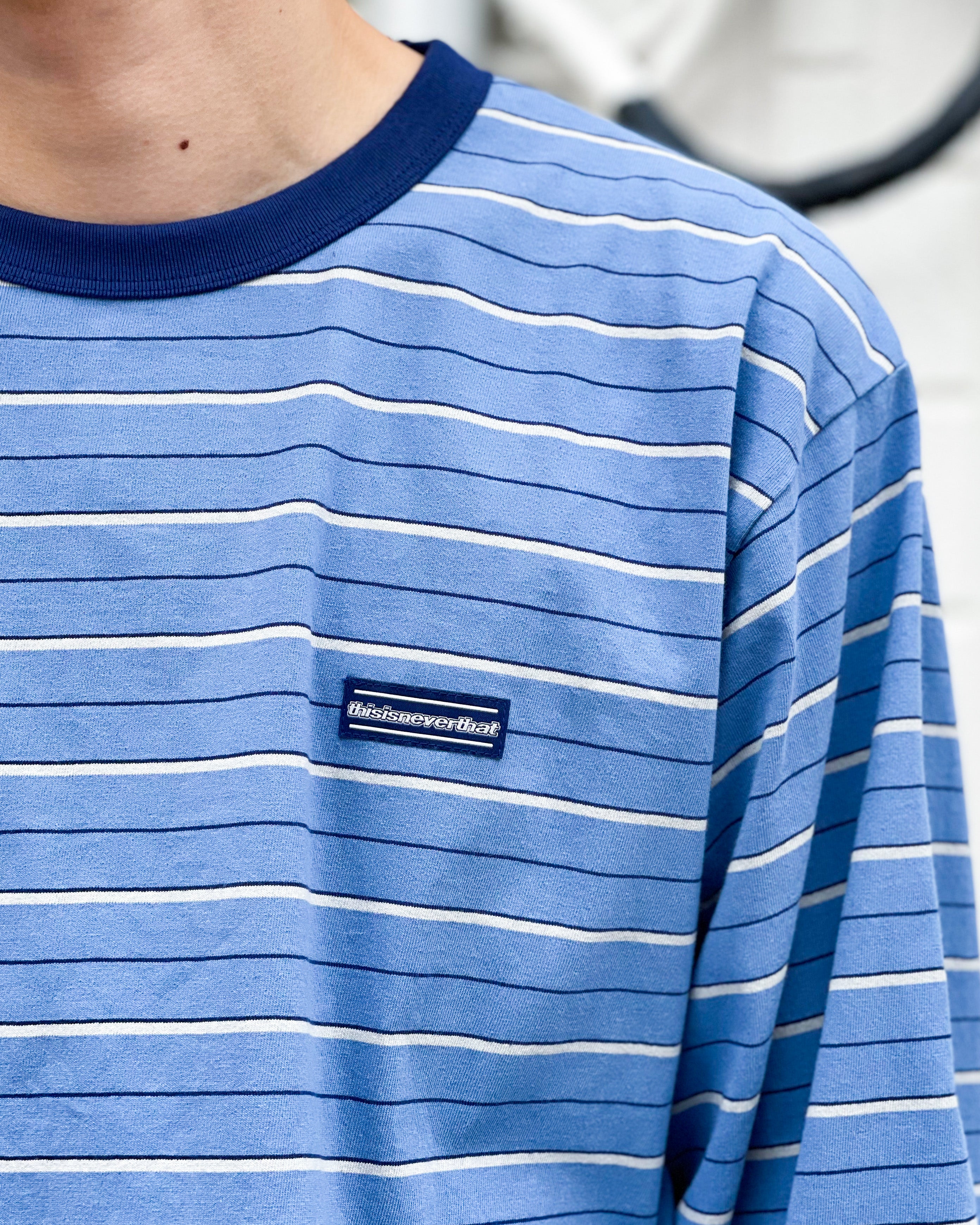 【THISISNEVERTHAT】BOLD STRIPE L/S TEE - BLUE