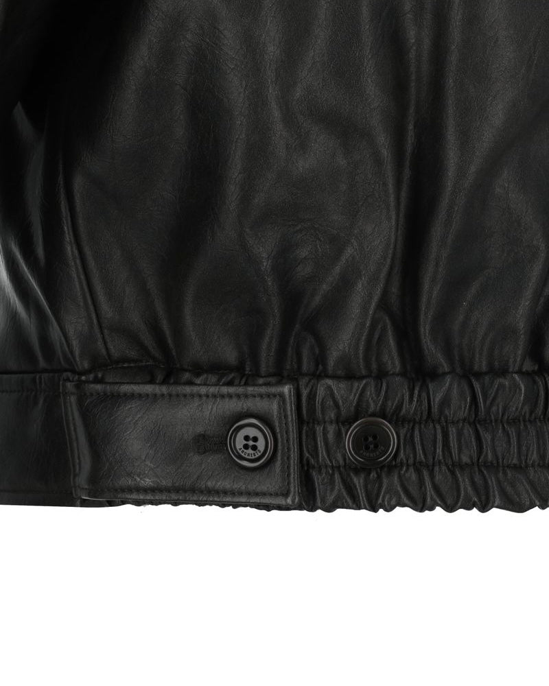 AMOMENTO】SYNTHETIC LEATHER BLOUSON - BLACK