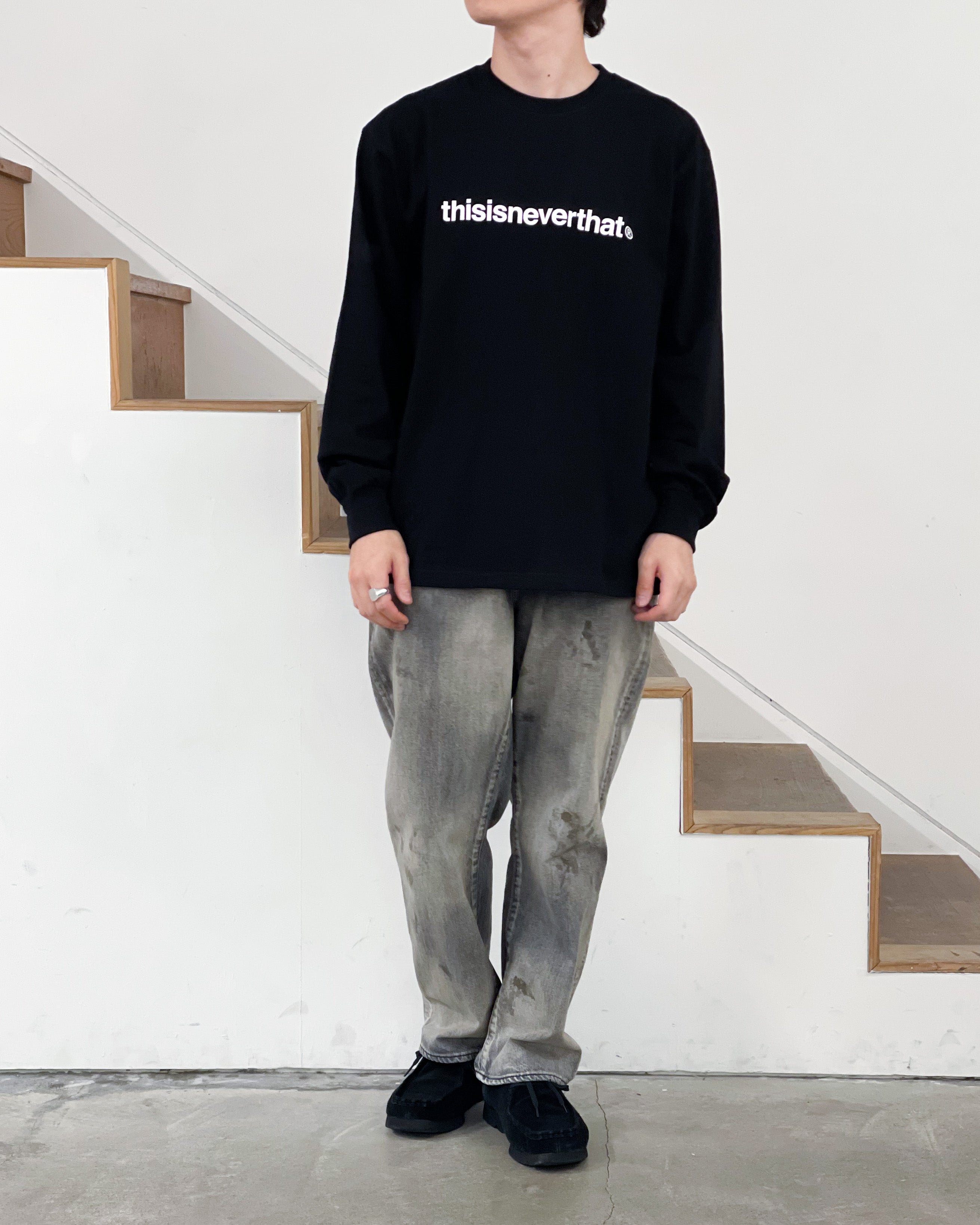 [THISISNEVERTHAT] T-LOGO L/S TEE - BLACK