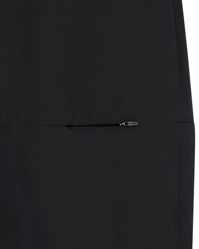 AMOMENTO] CURVED ZIP BANDING PANTS - BLACK