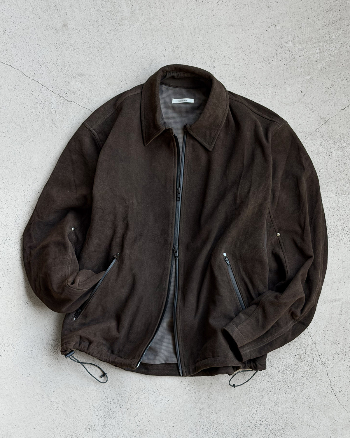 【PASTOR NOVA】DIAGONAL SUEDE JACKET - OLIVE