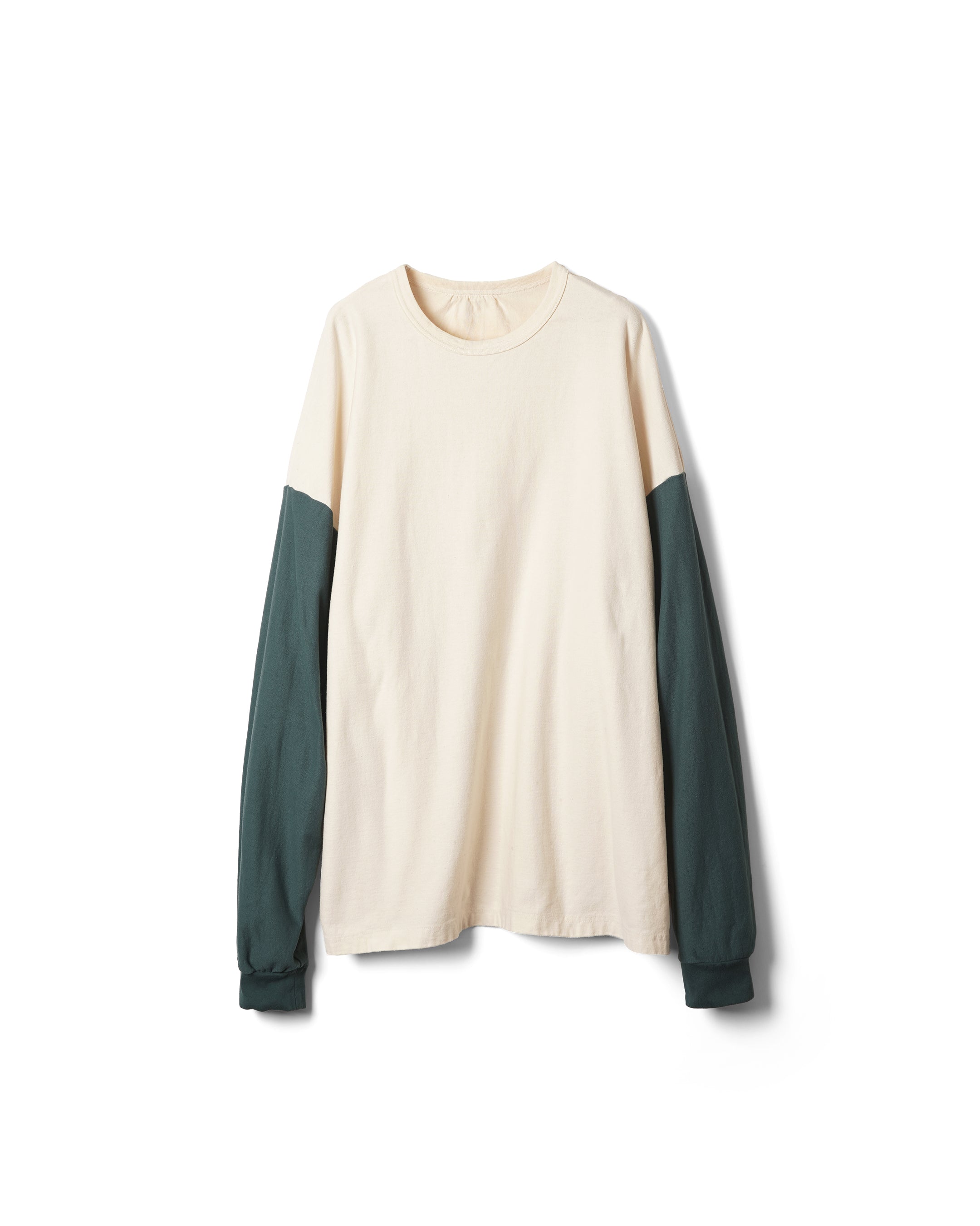[REFOMED] 10WASH REVERSIBLE L/S TEE - NATURAL×GREEN