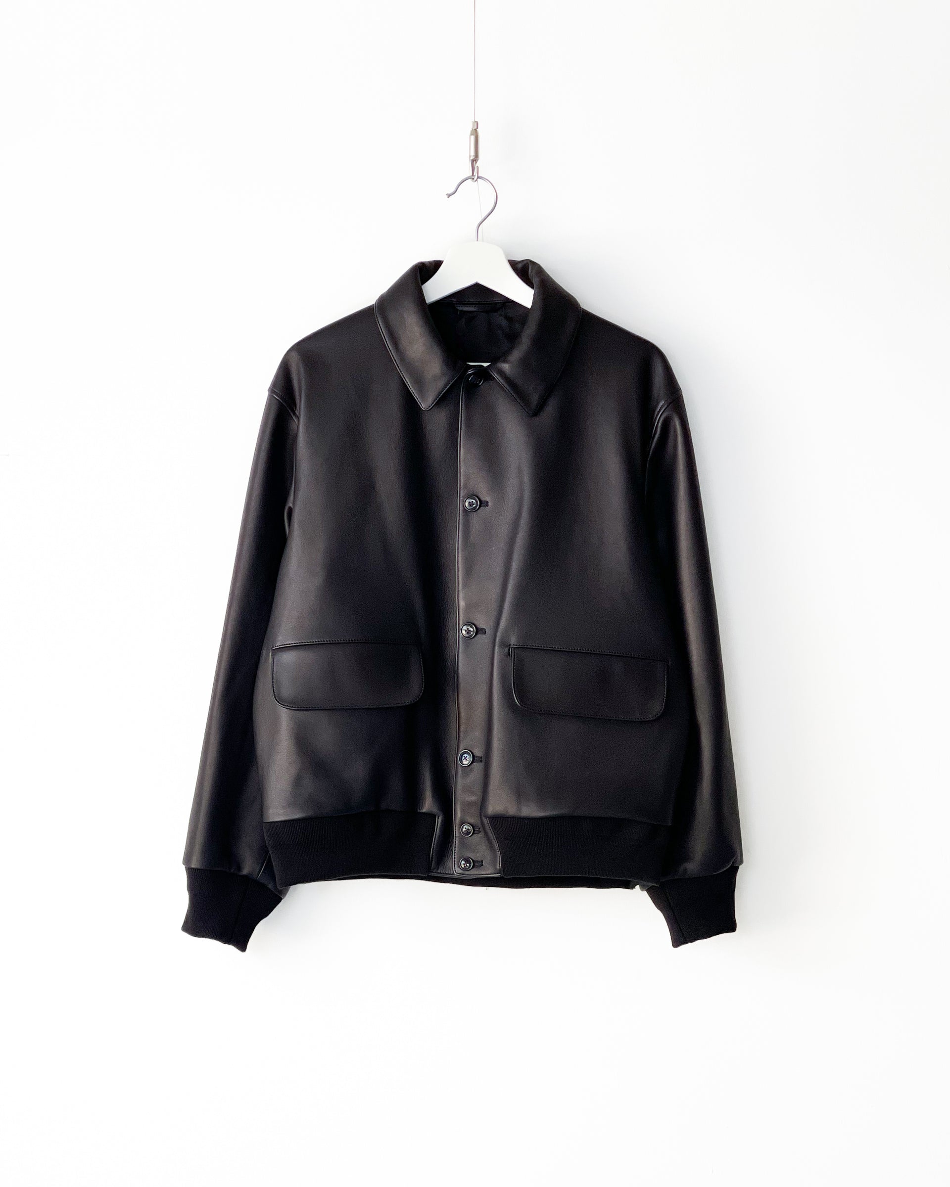 【blurhms】LAMB LEATHER JACKET - BLACK