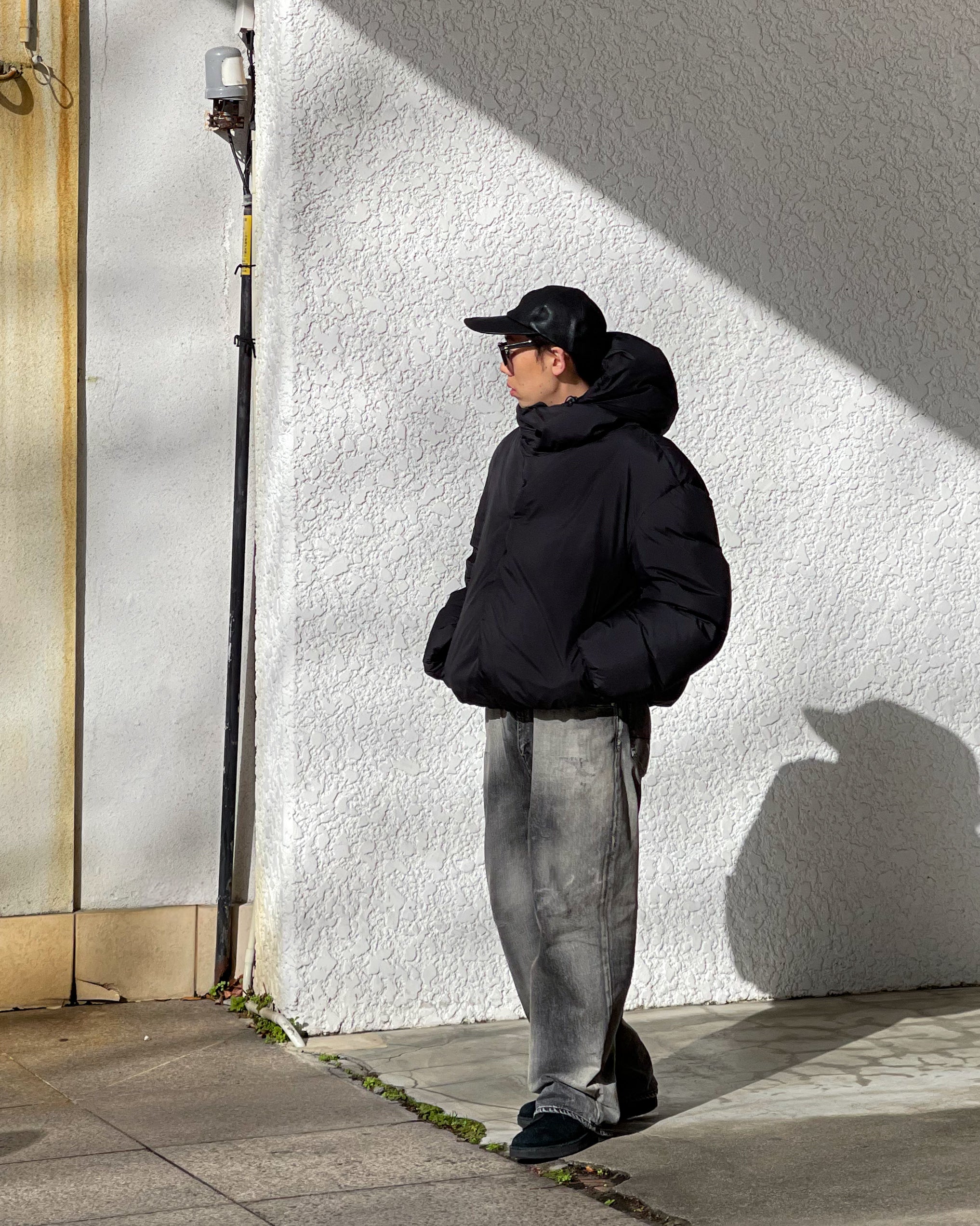 AMOMENTO】HOODED DOWN PUFFER - BLACK