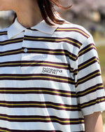 Load image into Gallery viewer, [THISISNEVERTHAT] STRIPED KNIT POLO - IVORY
