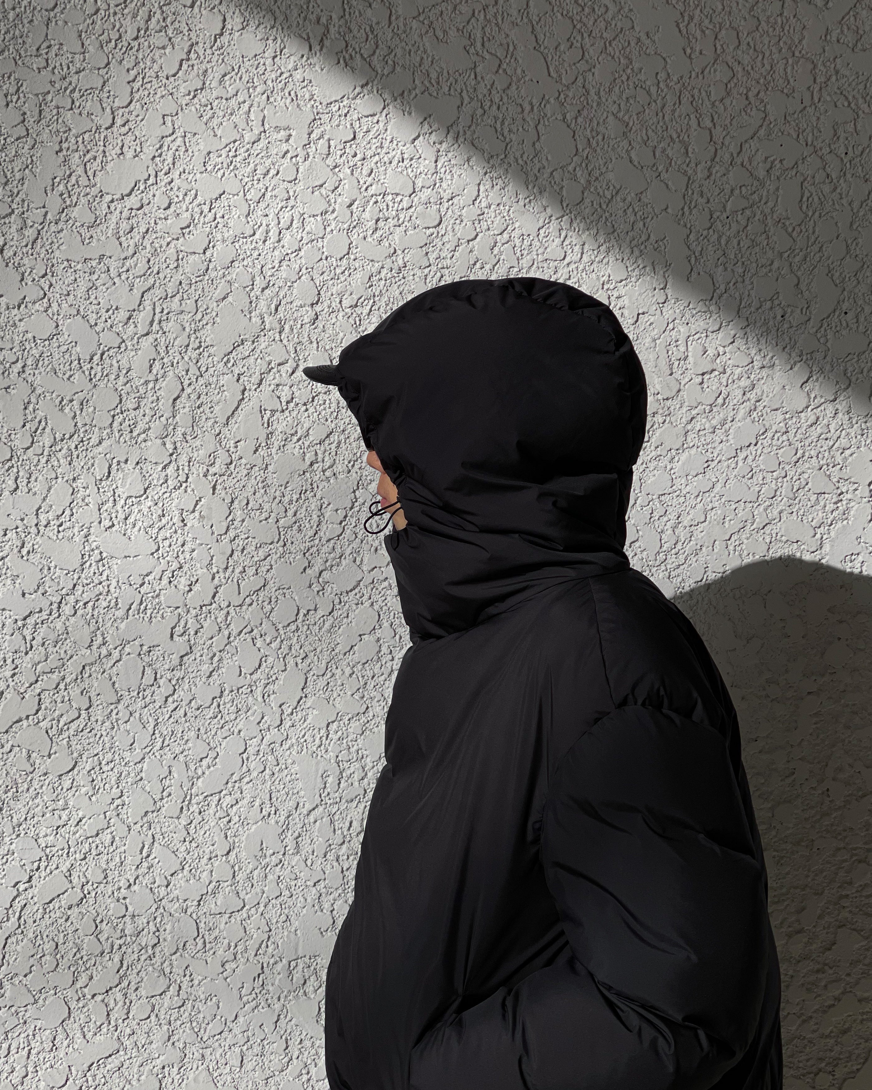 AMOMENTO】HOODED DOWN PUFFER - BLACK