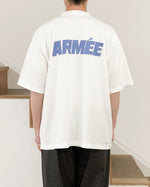 Load image into Gallery viewer, [blurhms ROOTSTOCK] ARMEE PRINT TEE WIDE - WHITE×BLUE-REFLECTOR
