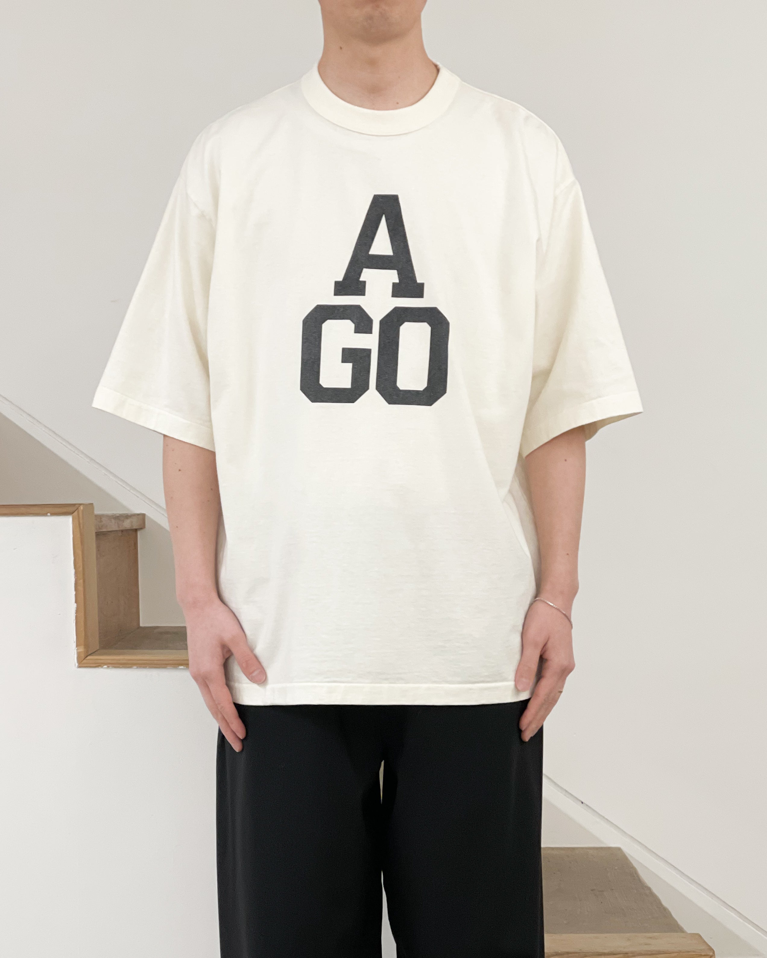 [blurhms ROOTSTOCK] CHIC-AGO 88/12 PRINT TEE WIDE - IVORY