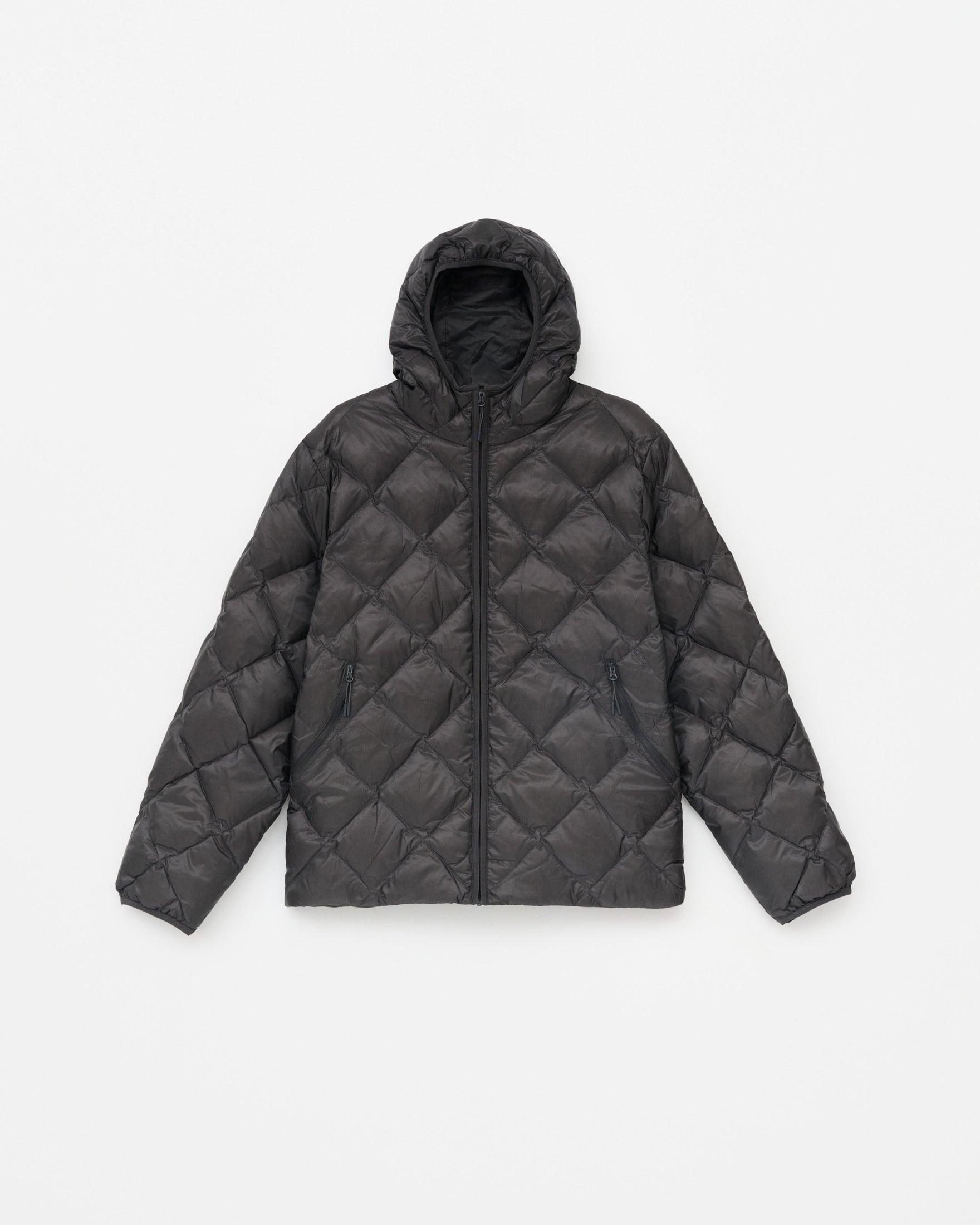 【HIKING PATROL】BASE LT DOWN HOODED JACKET - CHARCOAL BLACK