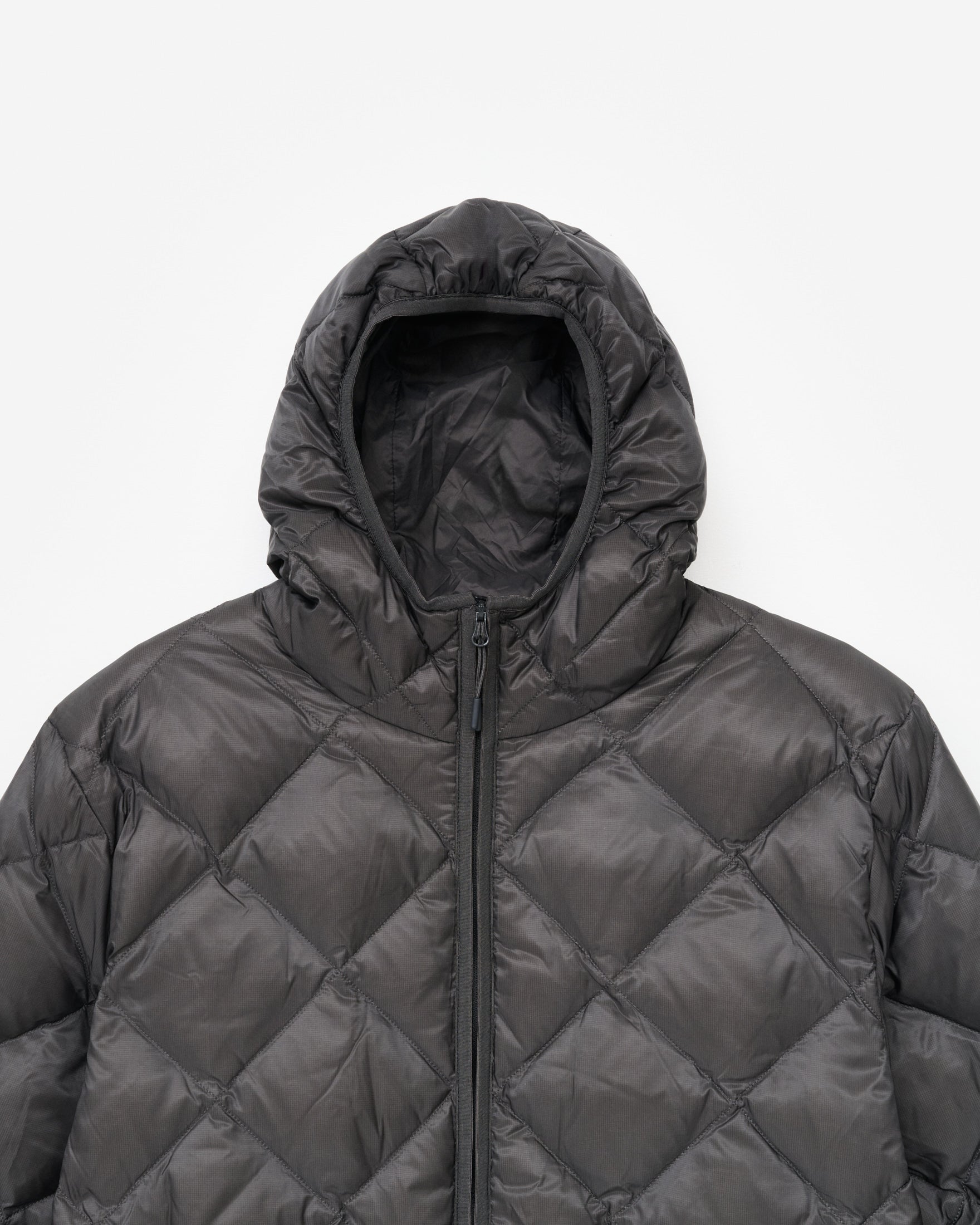 【HIKING PATROL】BASE LT DOWN HOODED JACKET - CHARCOAL BLACK