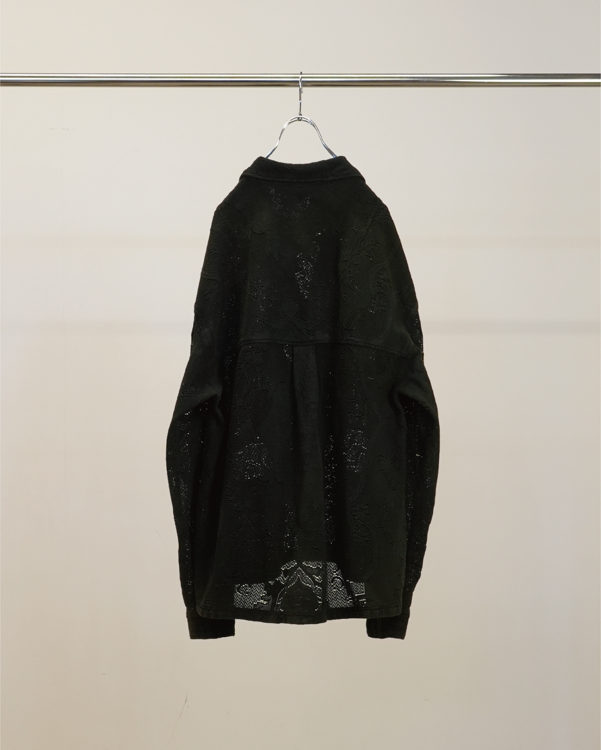 【ANCELLM】AGING LACE WORK SHIRT - BLACK