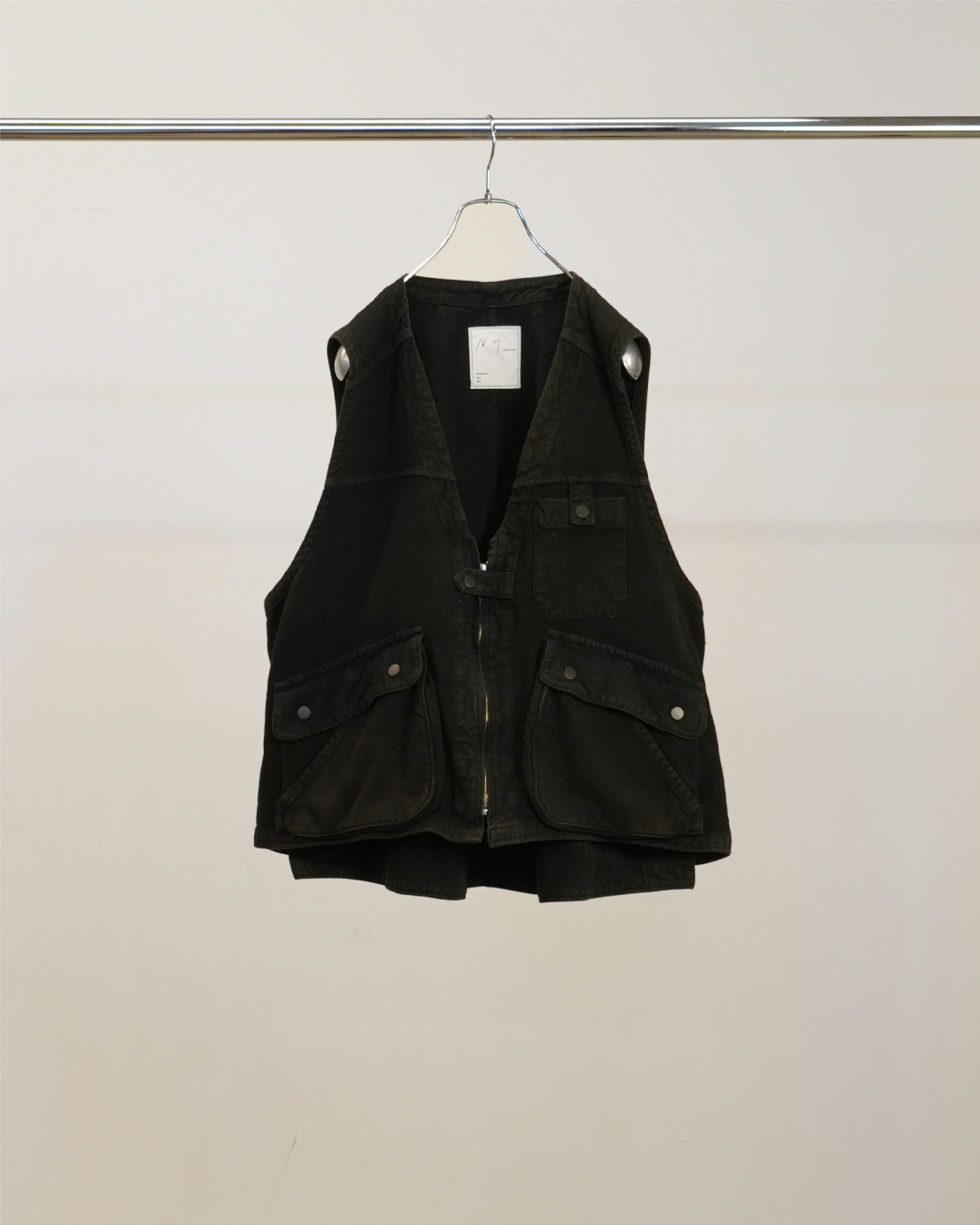 【ANCELLM】C/R DUCK UTILITY VEST - BLACK