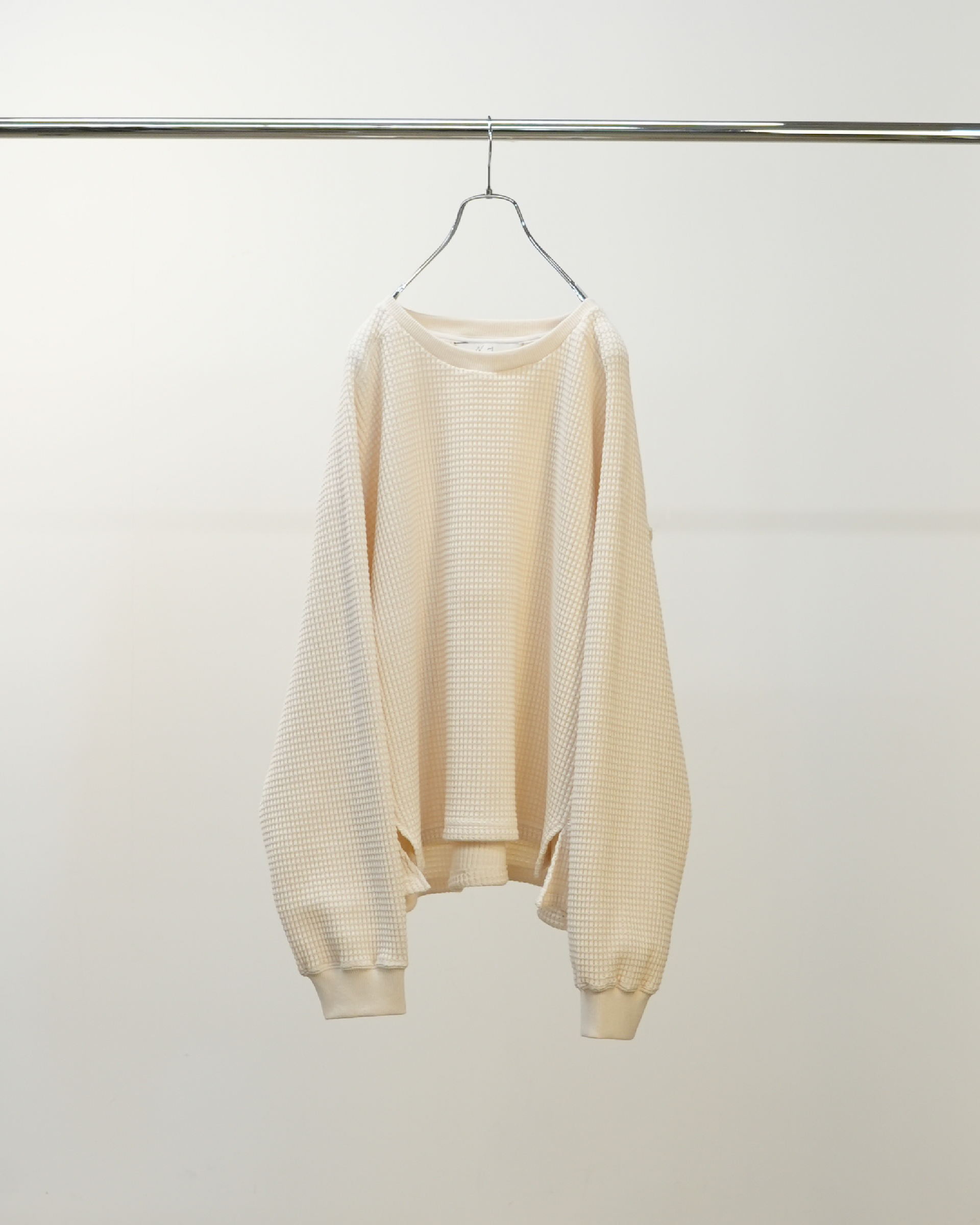 【ANCELLM】HEAVY WAFFLE OVER LS - IVORY