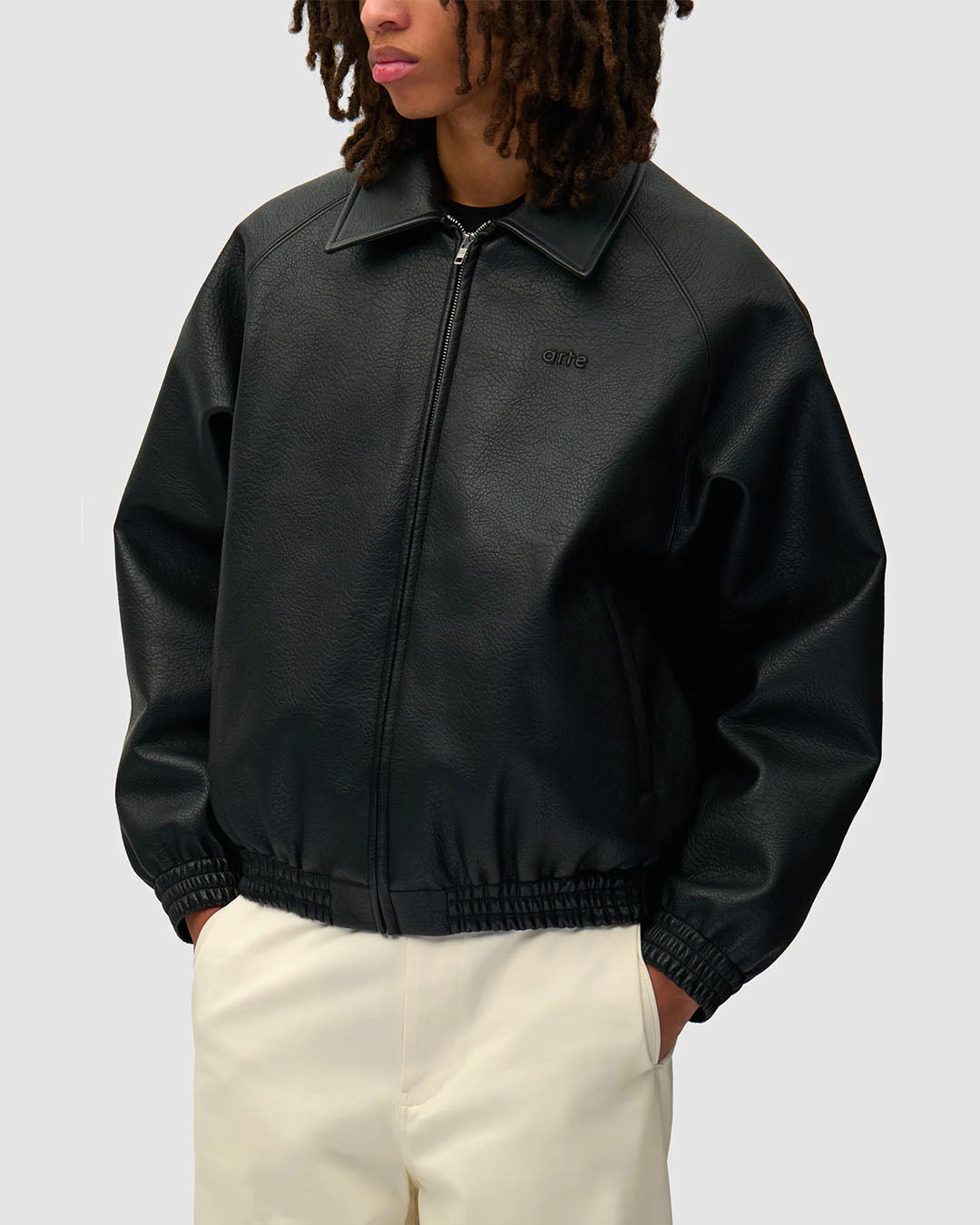 ARTE ANTWERP】BASIC LEATHER JACKET - BLACK