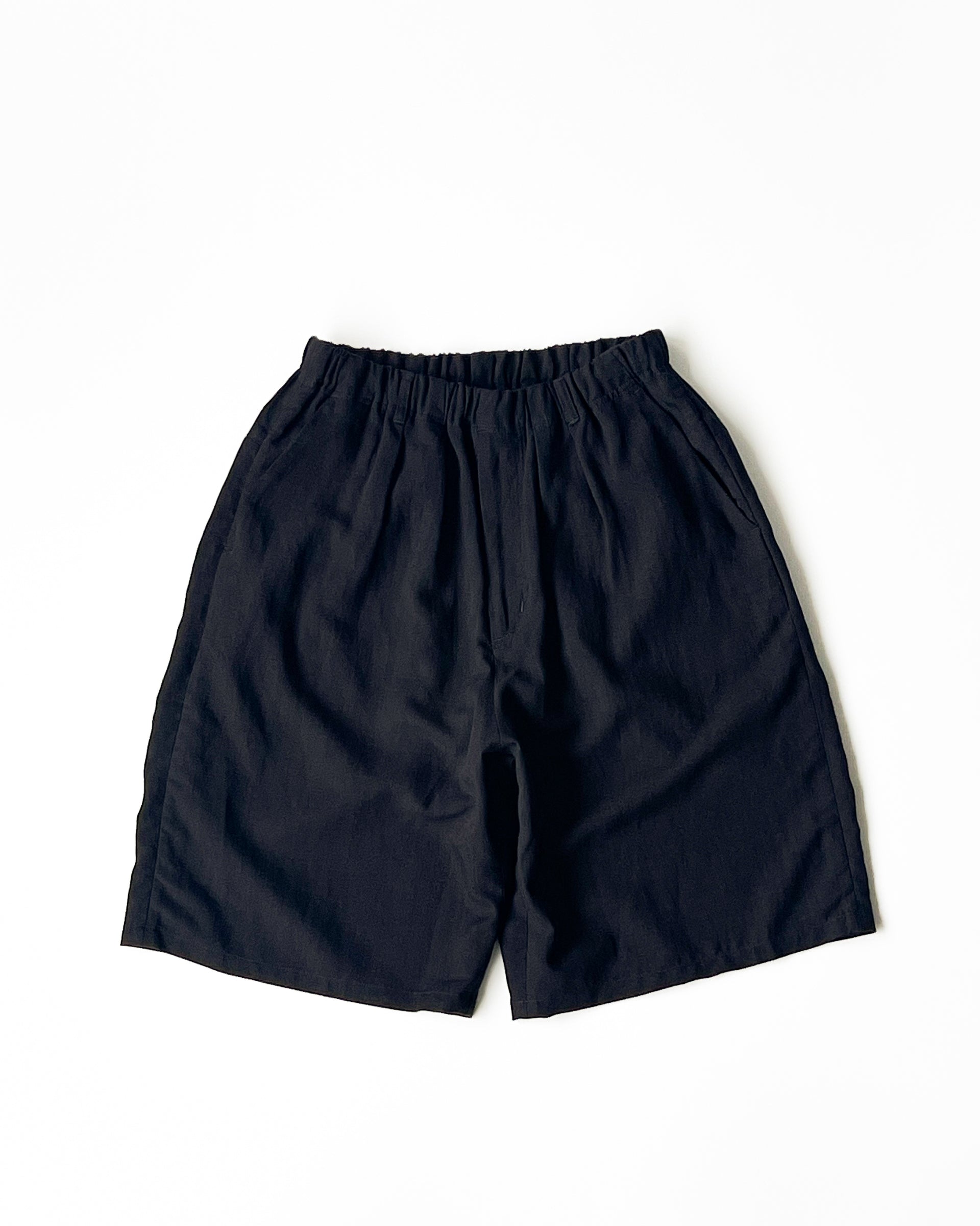 【Présente】COMFY SLACKS SHORTS “LINEN” - BLACK