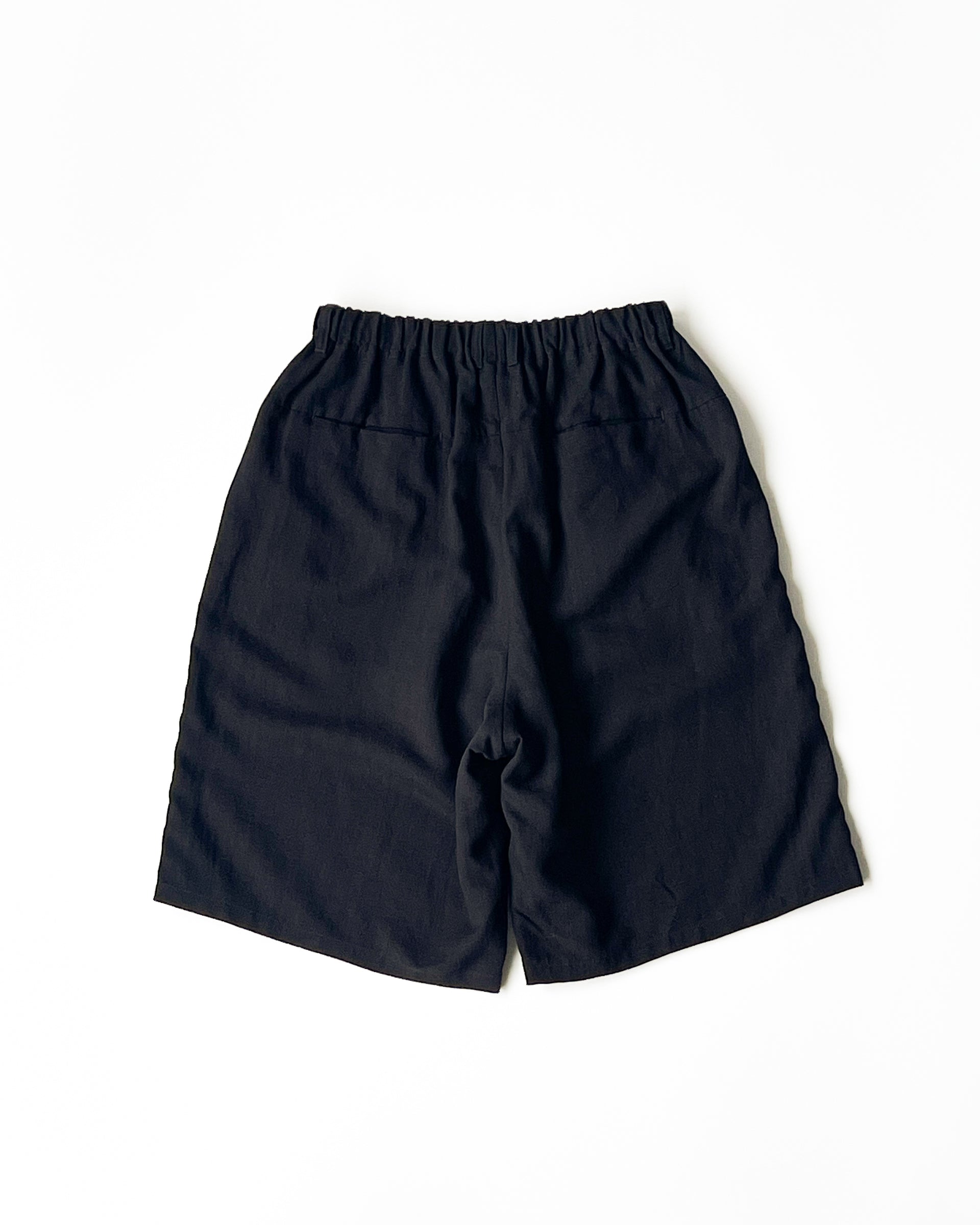【Présente】COMFY SLACKS SHORTS “LINEN” - BLACK