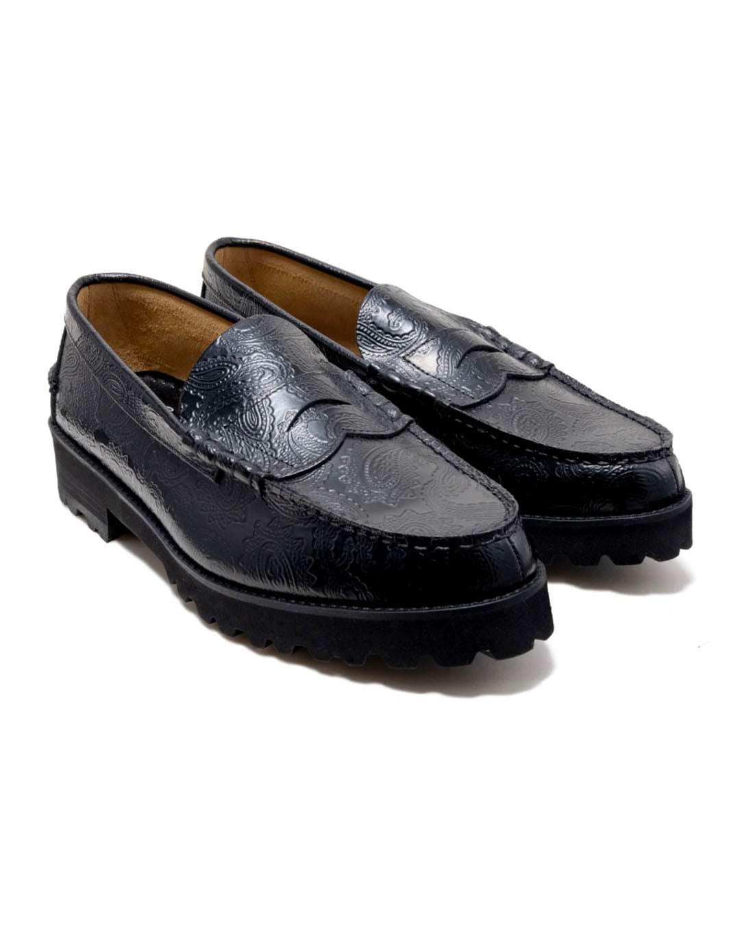 【THE KENFORD FINESHOES】MENS TANK SOLE LOAFERS / BLACK PAISLEY