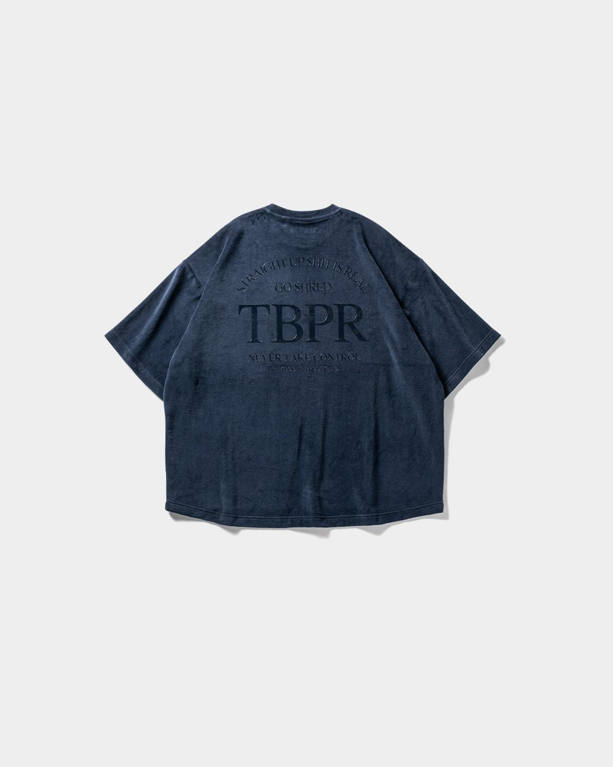 [TIGHTBOOTH] STRAIGHT UP VELOR T-SHIRT - NAVY