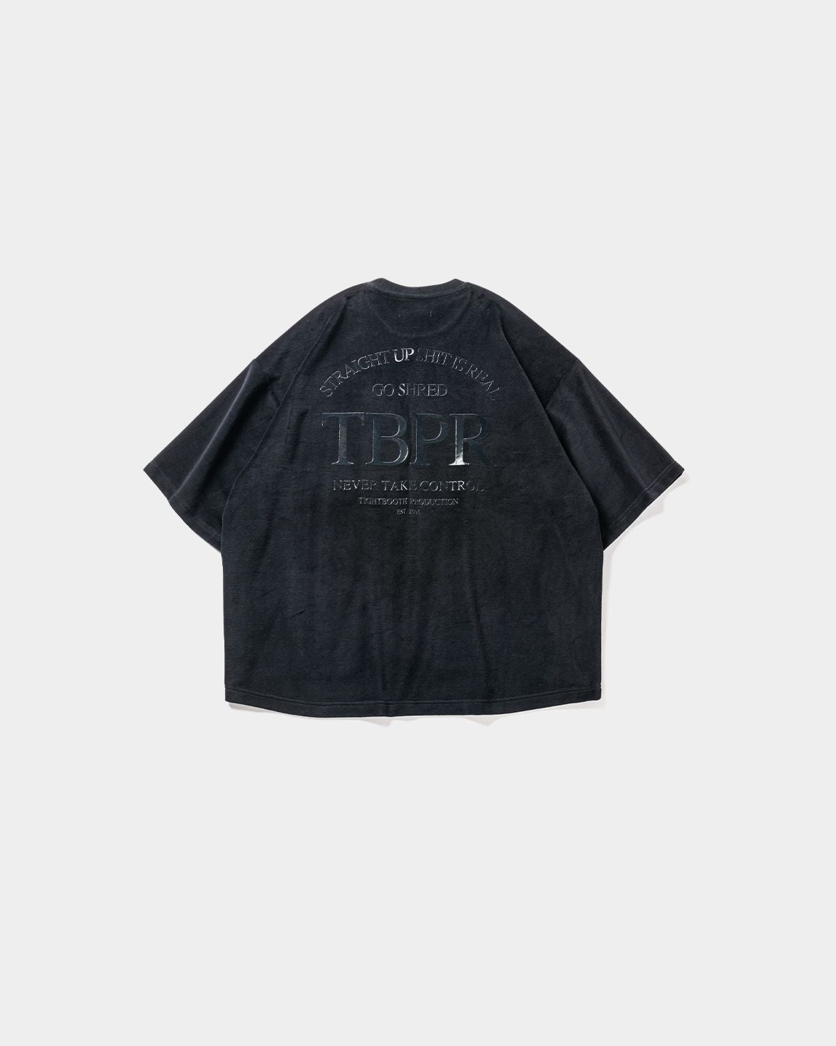 【TIGHTBOOTH】STRAIGHT UP VELOUR T-SHIRT - BLACK