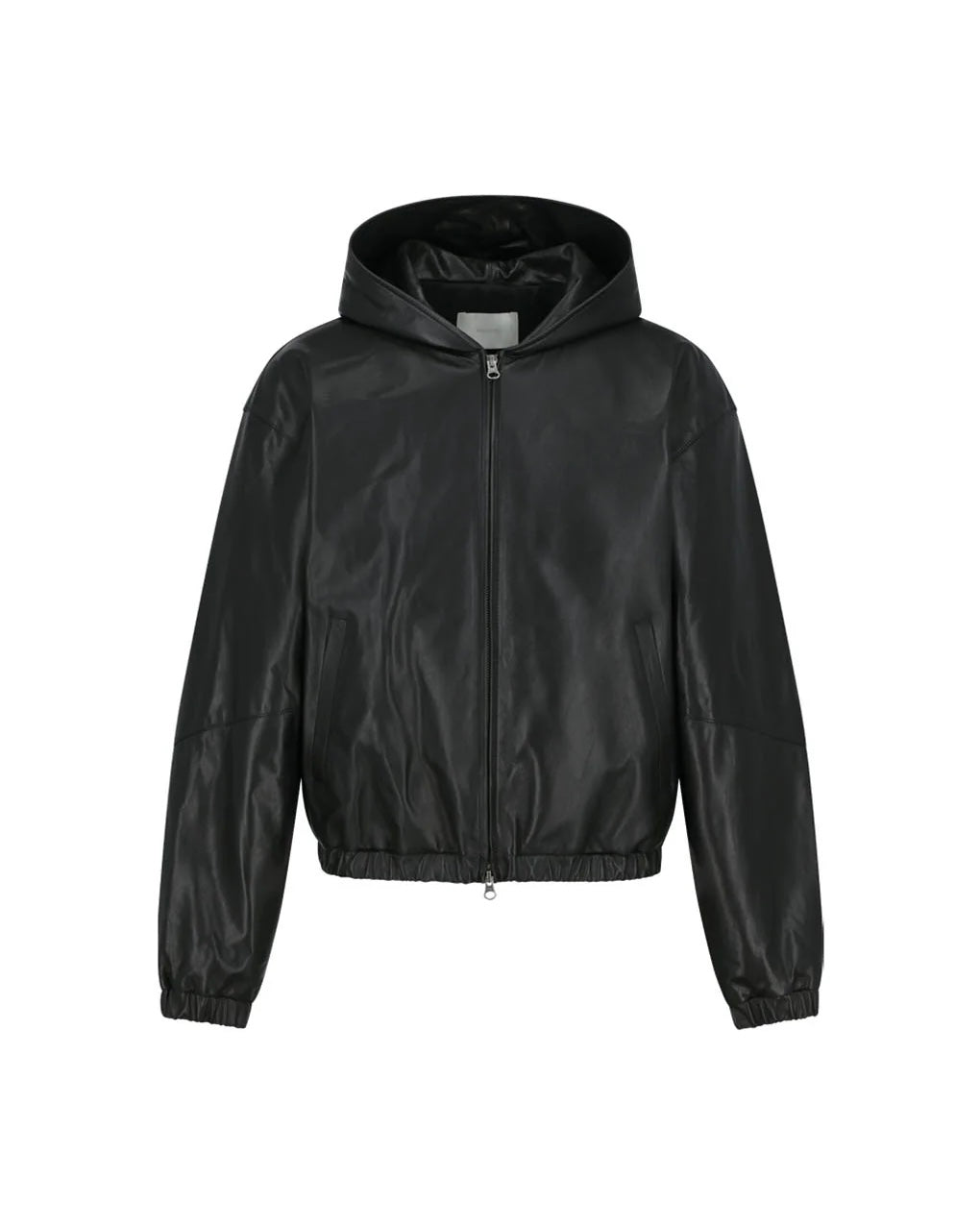 【AMOMENTO】LAMB SKIN LEATHER HOOD JUMPER