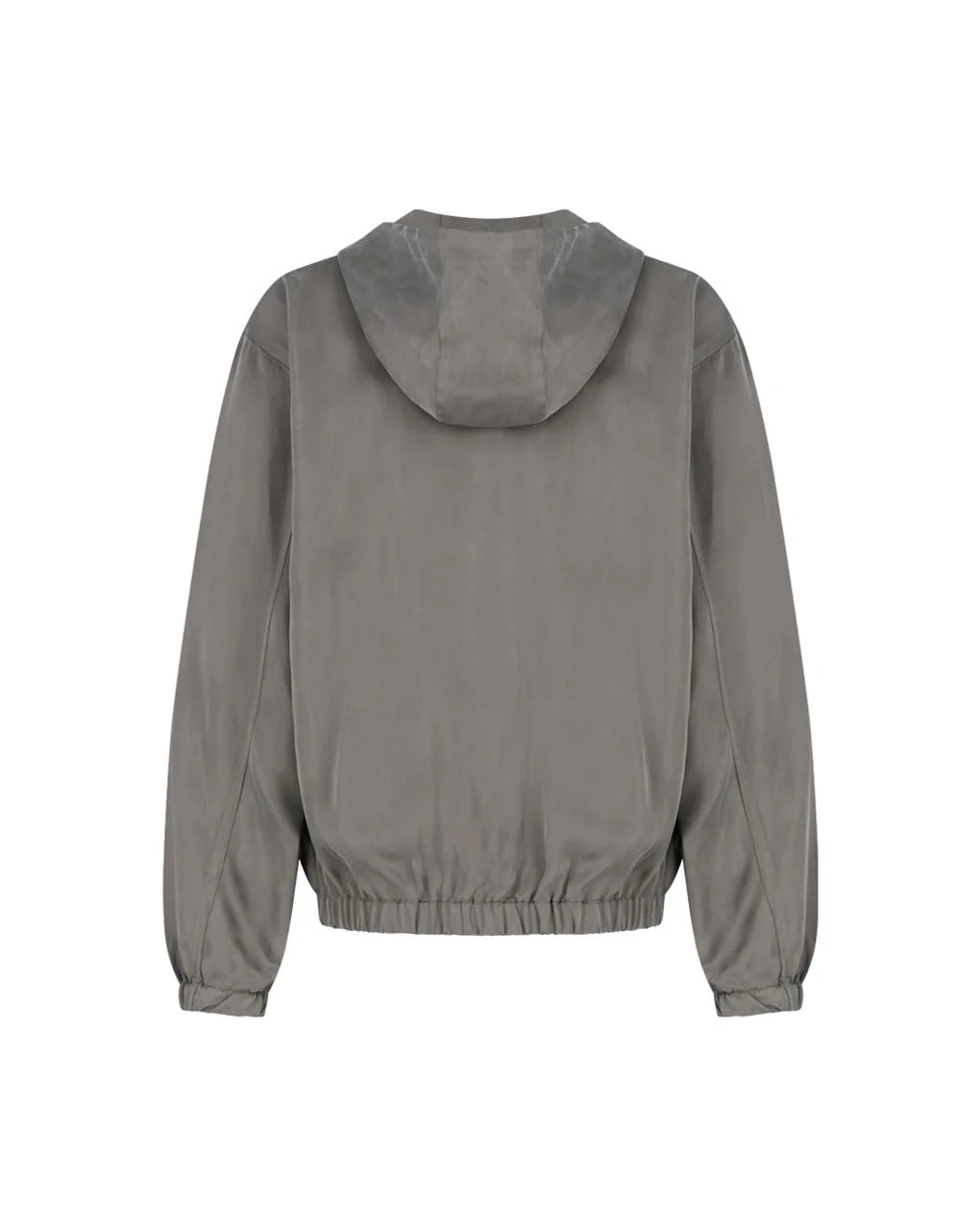 【AMOMENTO】CUPRO HOOD ZIP UP JUMPER - GRAY