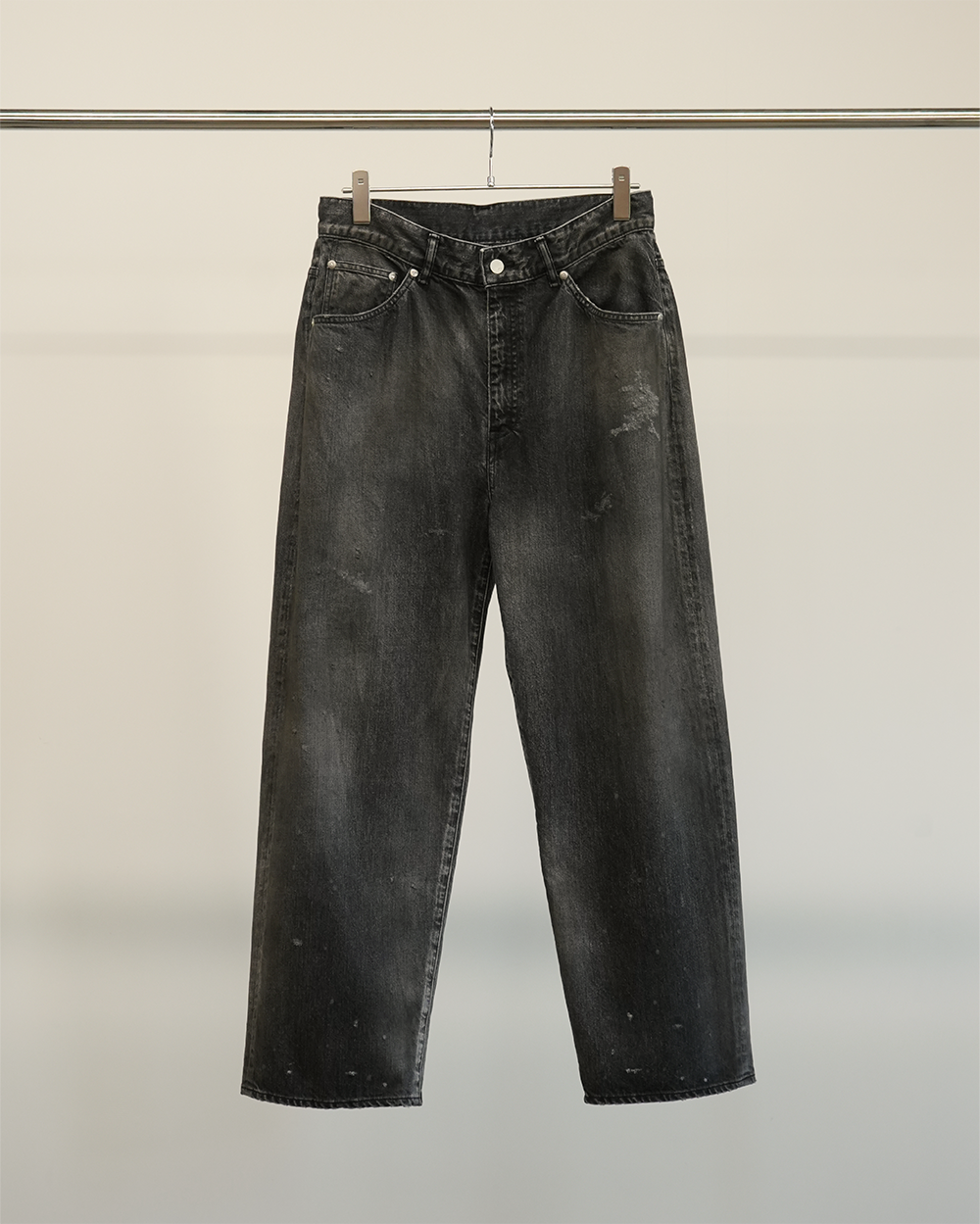 【ANCELLM】TAPERED 5P DENIM PANTS - BLACK