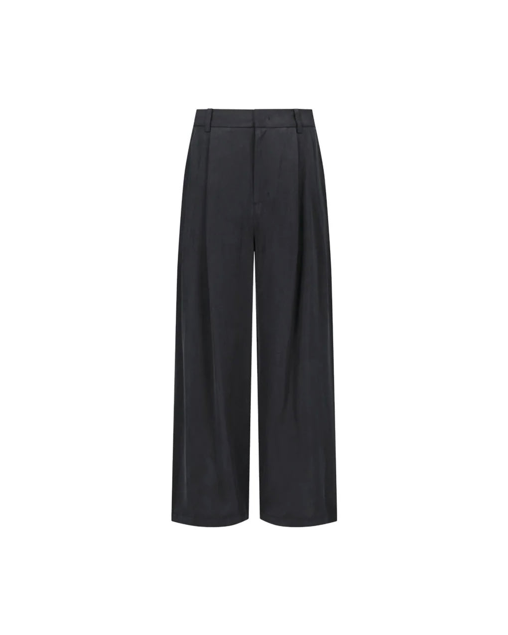【AMOMENTO】MEN'S CUPRO TWO TUCK WIDE PANTS - BLACK