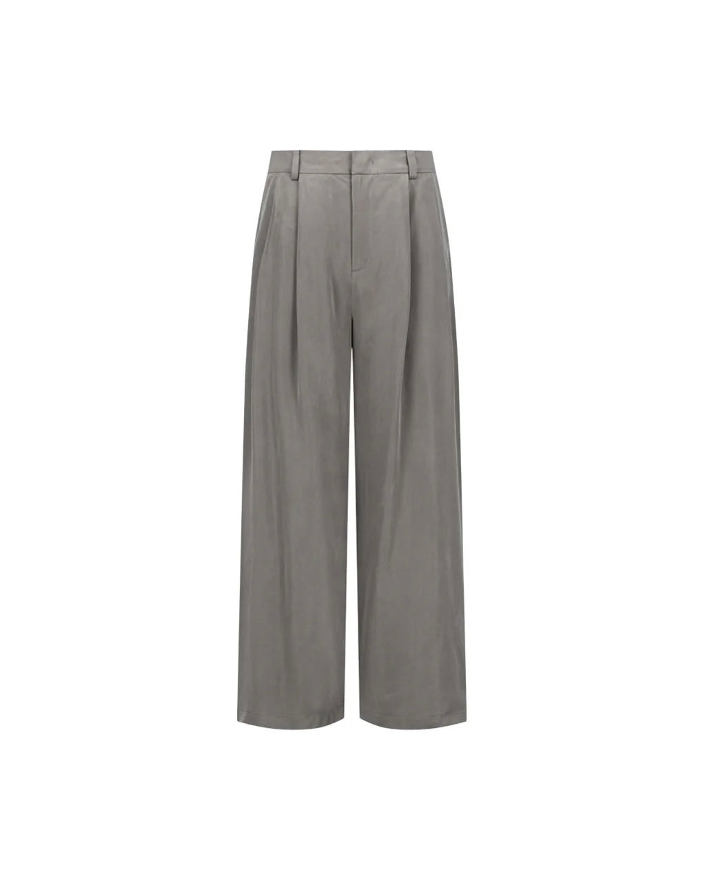 【AMOMENTO】MEN'S CUPRO TWO TUCK WIDE PANTS - GRAY
