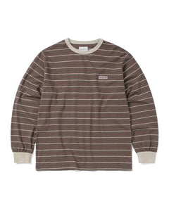 【THISISNEVERTHAT】BOLD STRIPE L/S TEE - BROWN