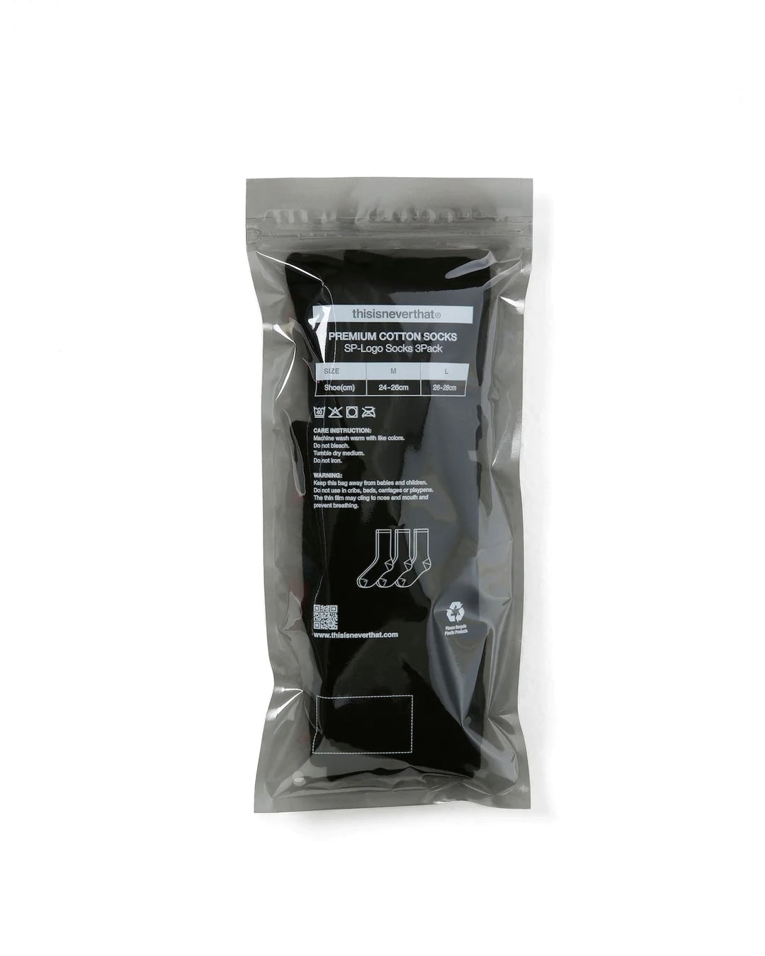 【THISISNEVERTHAT】SP-LOGO SOCKS 3PACK - BLACK