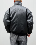 画像をギャラリービューアに読み込む, 【EVISEN SKATEBOARDS】2-WAY COLLAR LEATHER DOWN JACKET - BLACK
