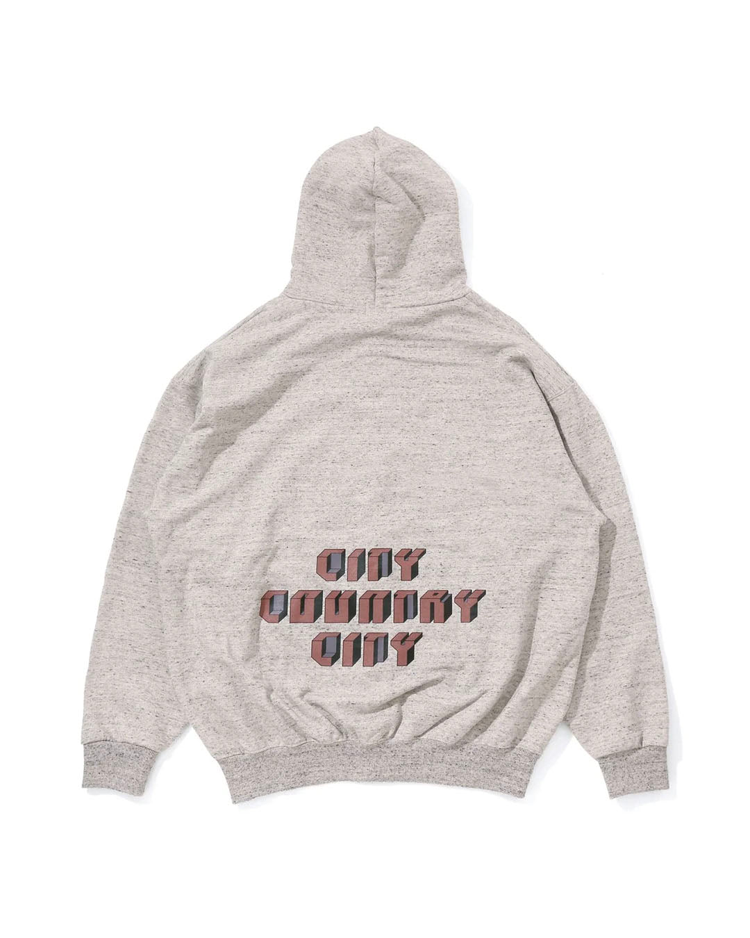 [CITY COUNTRY CITY] EMBROIDERED LOGO ZIP UP COTTON HOODIE - AH GRAY