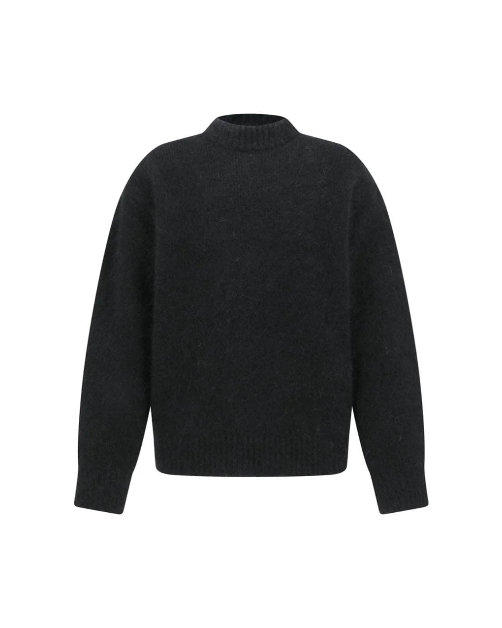 【AMOMENTO】HAIRY ROUNDED PULLOVER - BLACK