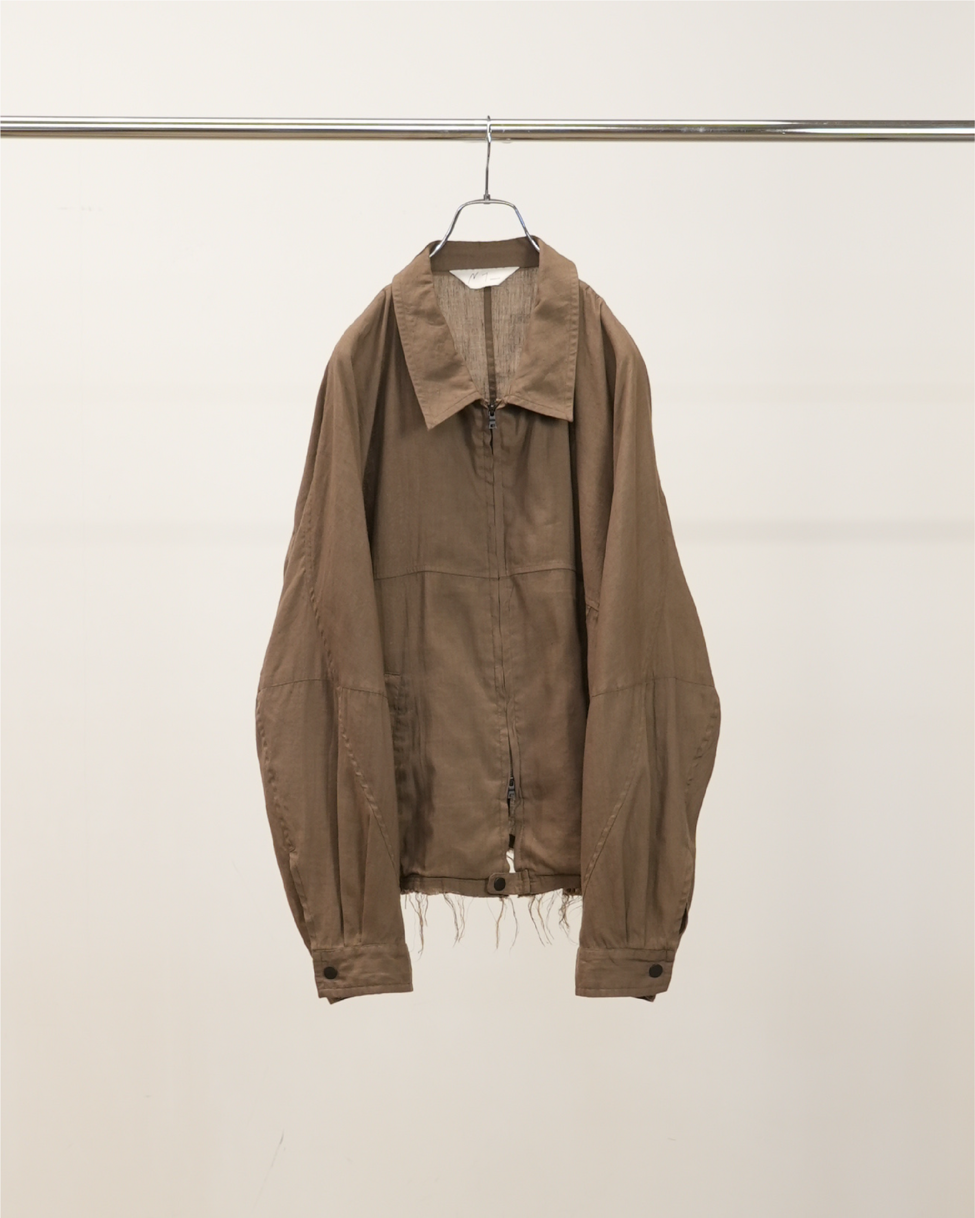 【ANCELLM】L/N ZIPUP SHIRT JACKET - BROWN