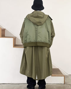 [SOFTHYPHEN] BACK TO FRONT MA-1 FIELD COAT - OLIVE
