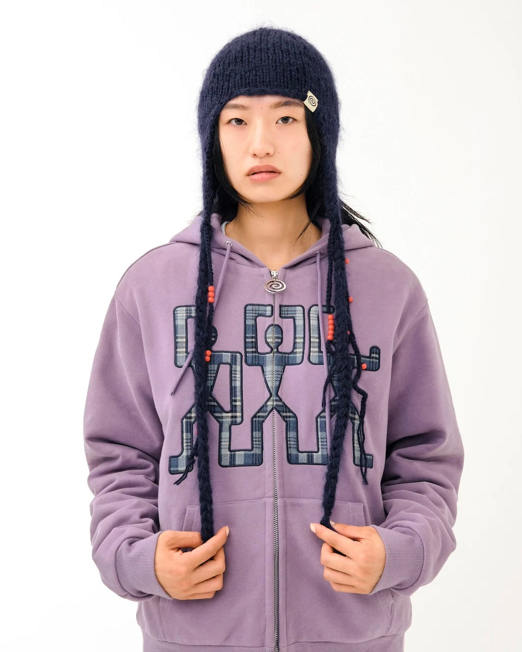 SOL]HAND-KNITTED FLIGHT CAP - NAVY