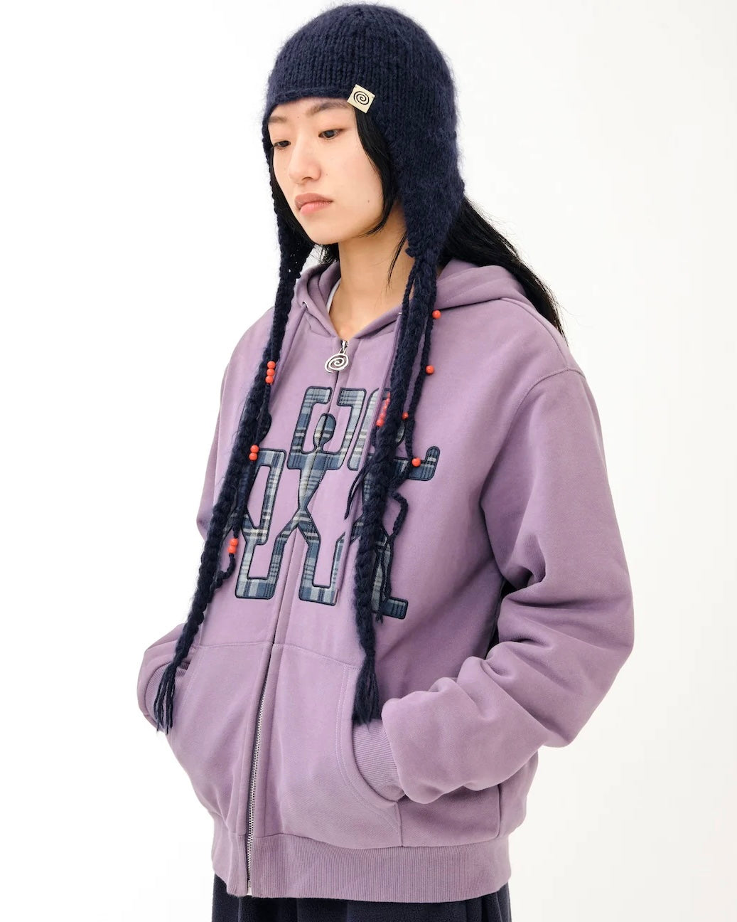 SOL】HAND-KNITTED FLIGHT CAP - NAVY