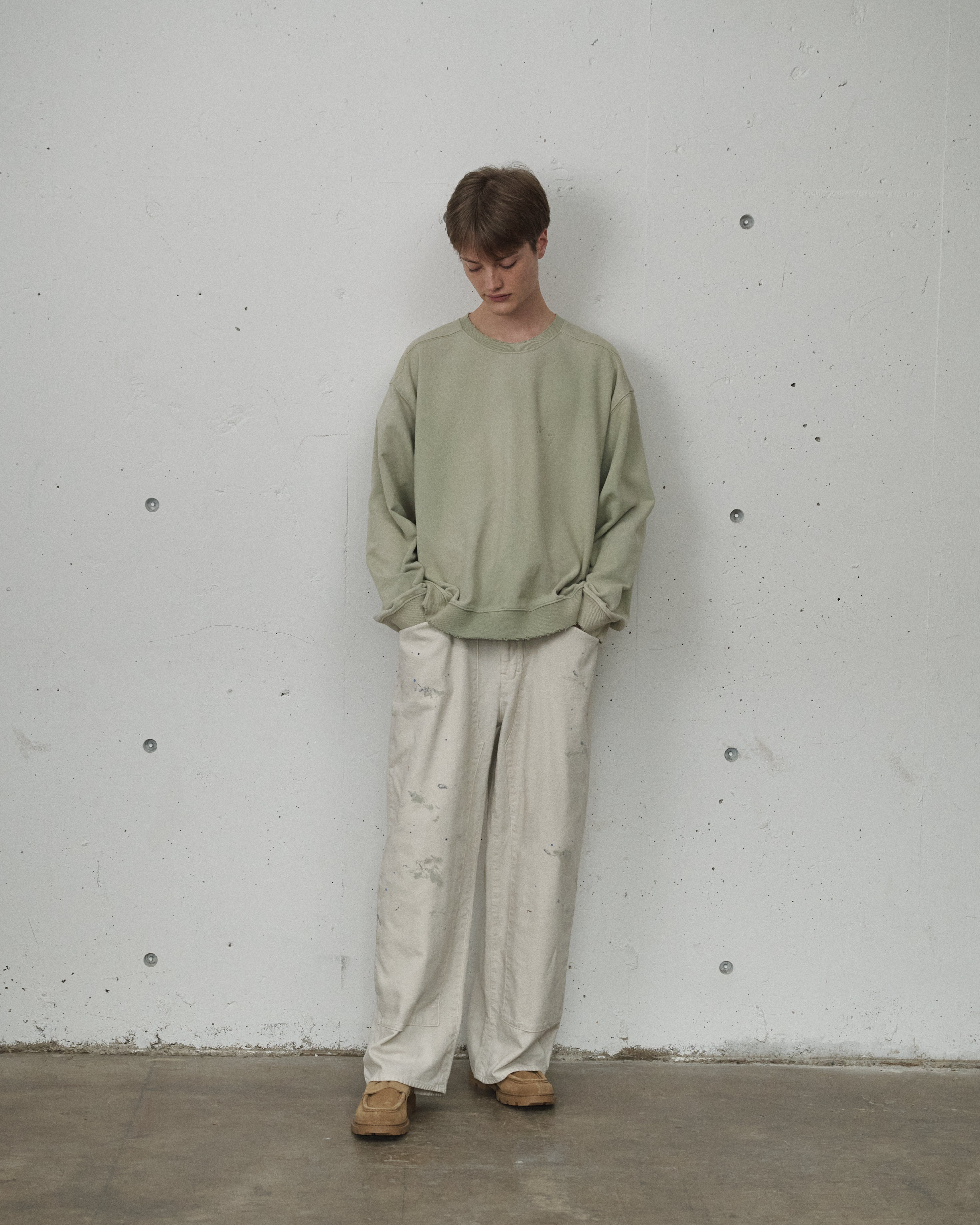 ANCELLM】UNEVENNESS SWEAT SHIRT - GRAYMINT