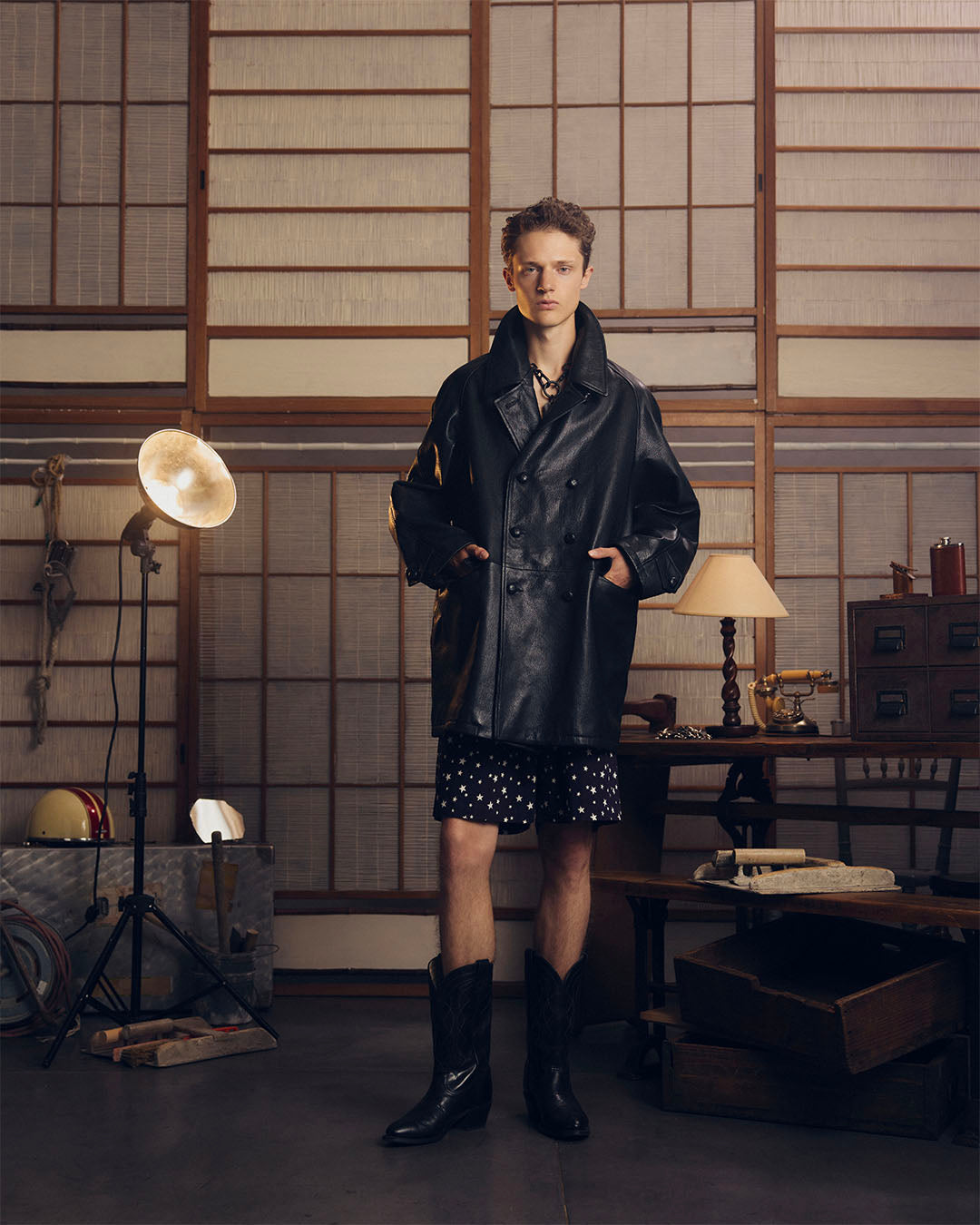 REFOMED] CCU LEATHER FORMAN COAT - BLACK