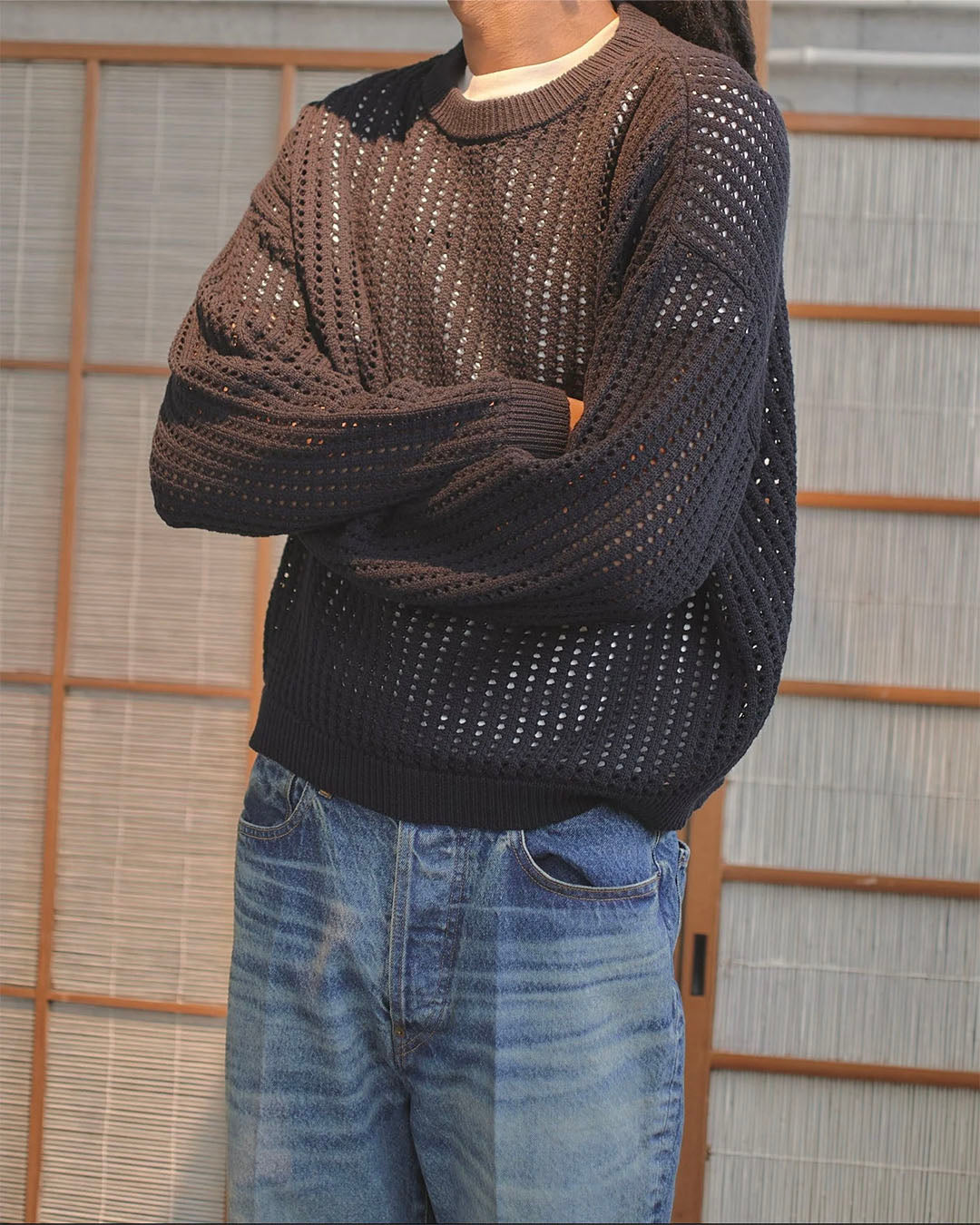 【REFOMED】GUARD KNIT SWEATER - NAVY