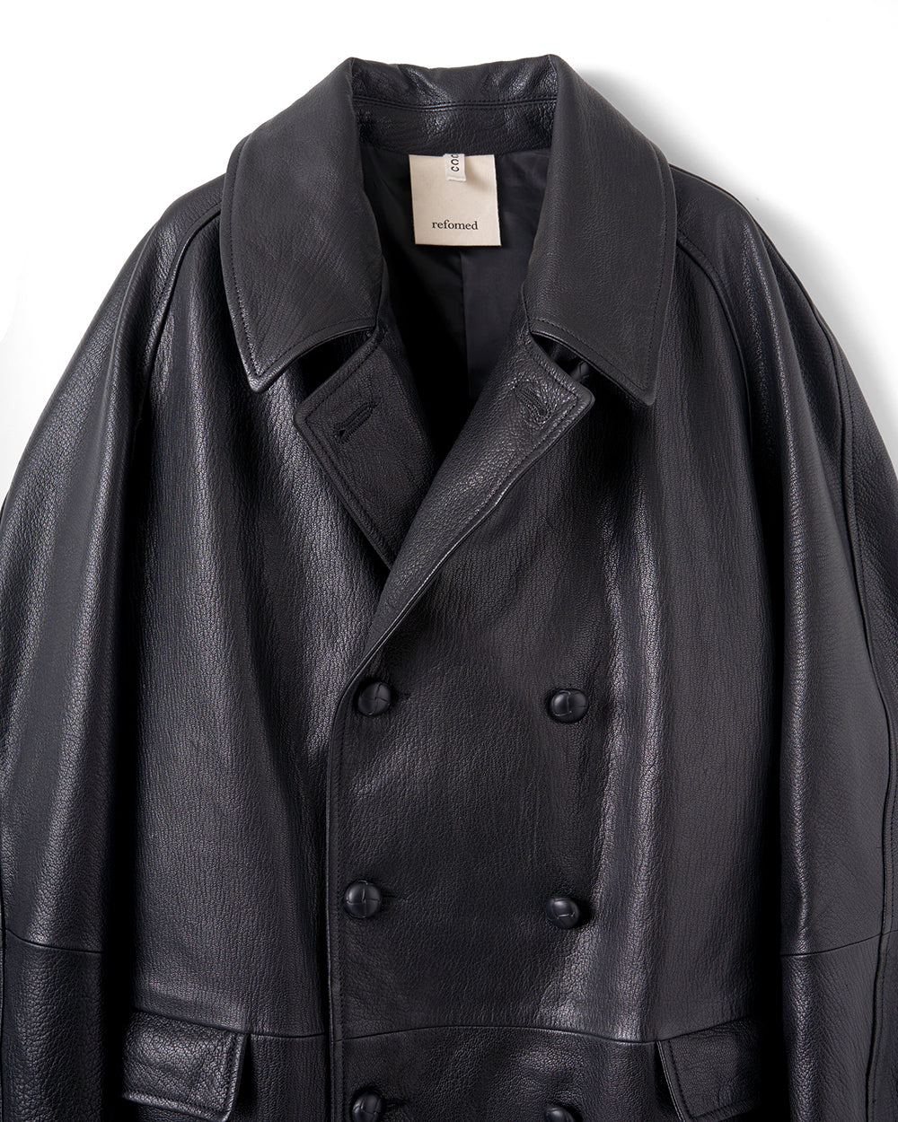refomed×ccu REFOMED] CCU LEATHER FORMAN COAT - BLACK