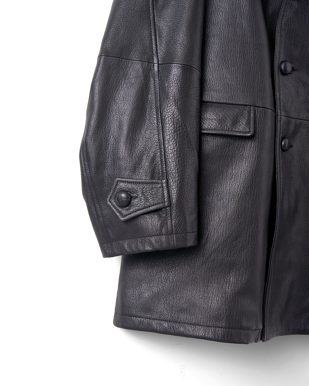 REFOMED] CCU LEATHER FORMAN COAT - BLACK