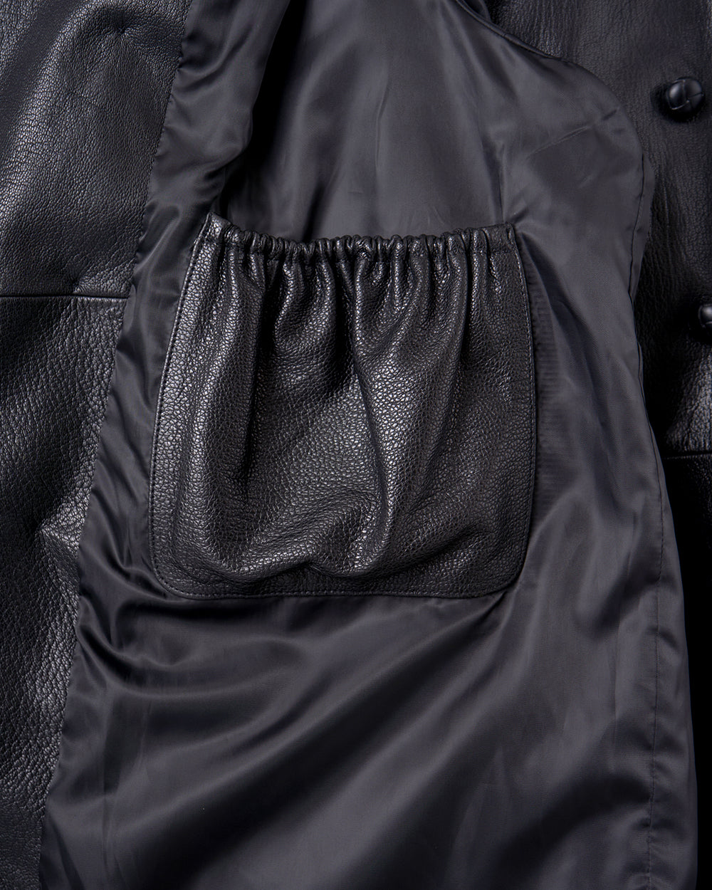 REFOMED] CCU LEATHER FORMAN COAT - BLACK