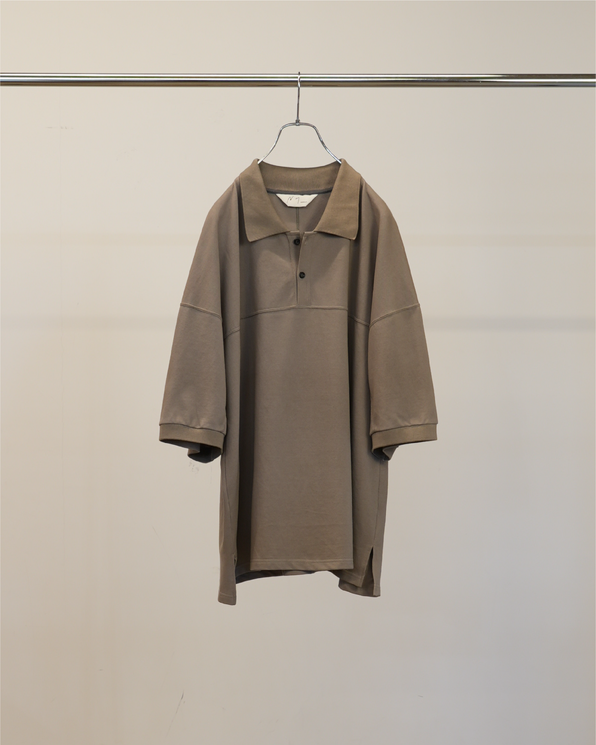 【ANCELLM】FOOTBALL S/S POLO - GREIGE