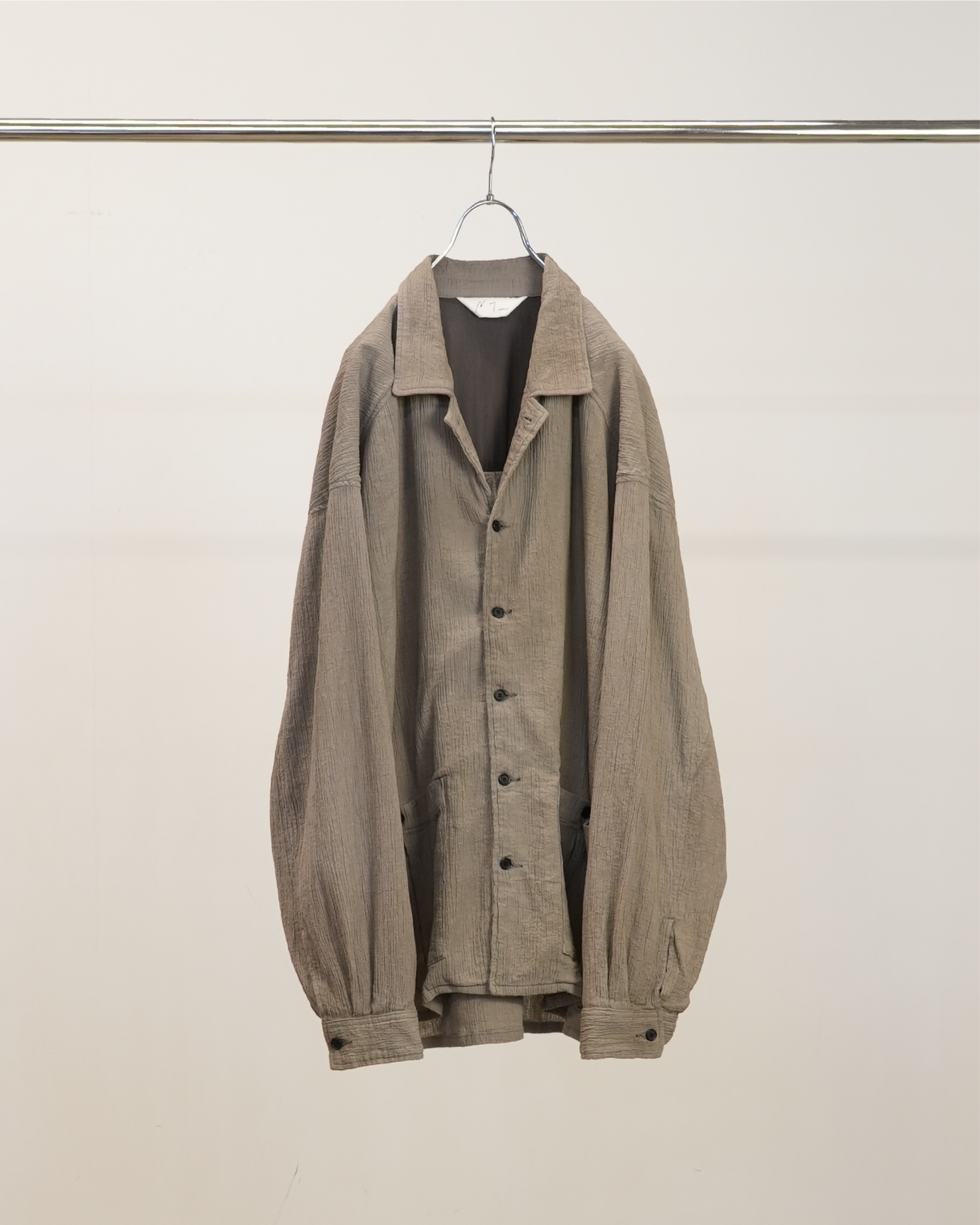 【ANCELLM】CREPE SHIRT JACKET - GREIGE