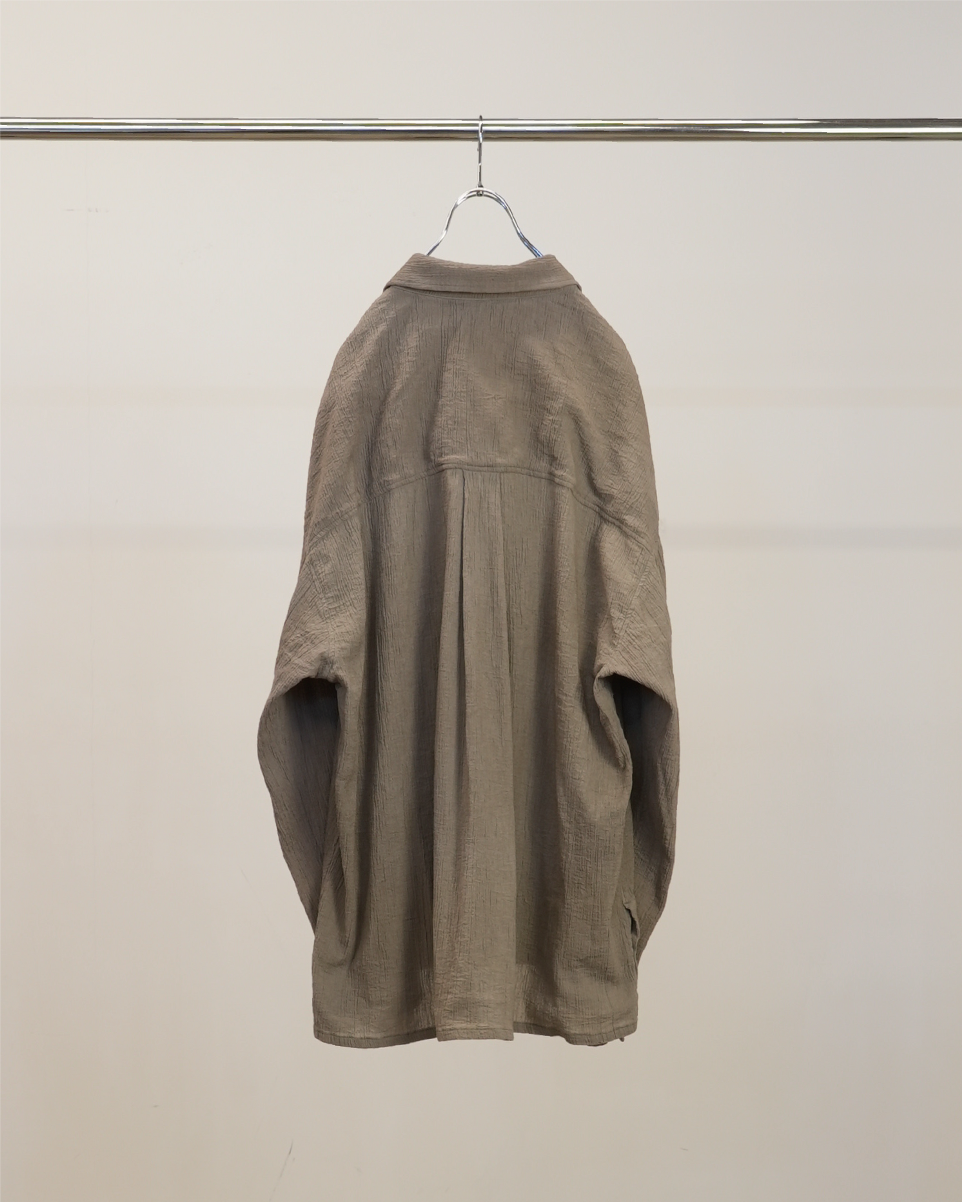 【ANCELLM】CREPE SHIRT JACKET - GREIGE