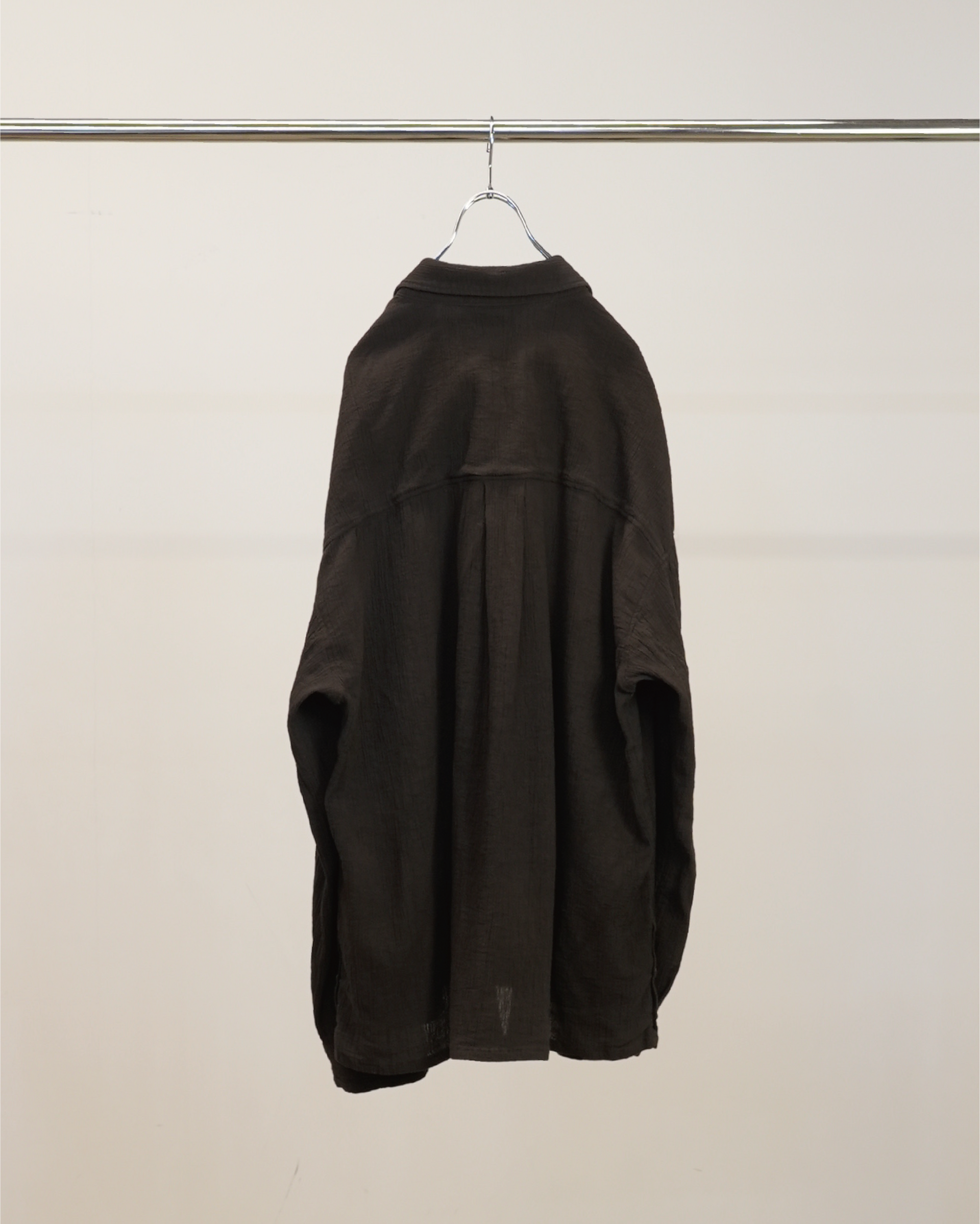 【ANCELLM】CREPE SHIRT JACKET - BROWN