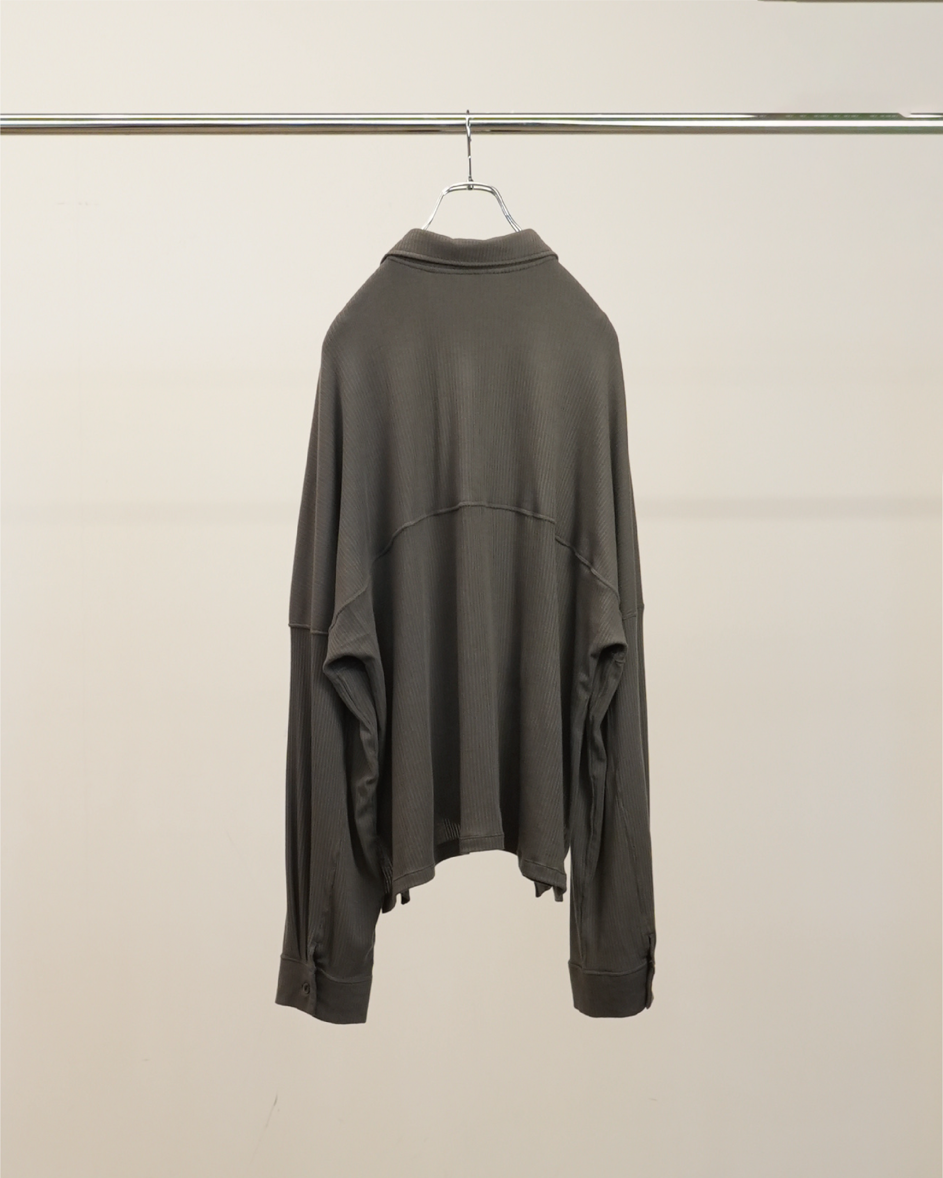 【ANCELLM】CAS/SIL KIMONO KNIT SHIRT - GRAY